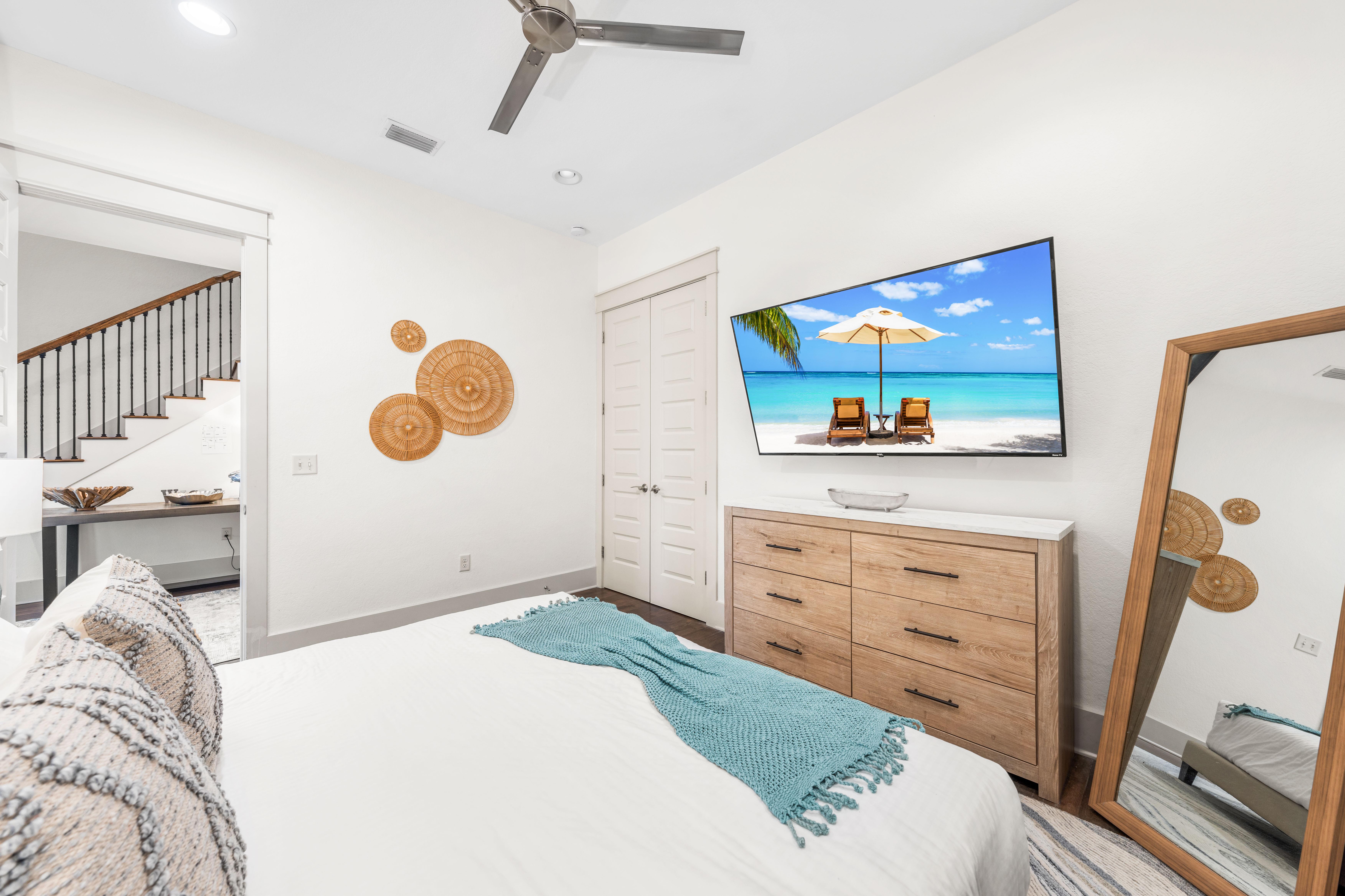 65" Smart TV in this 1st floor king bedroom