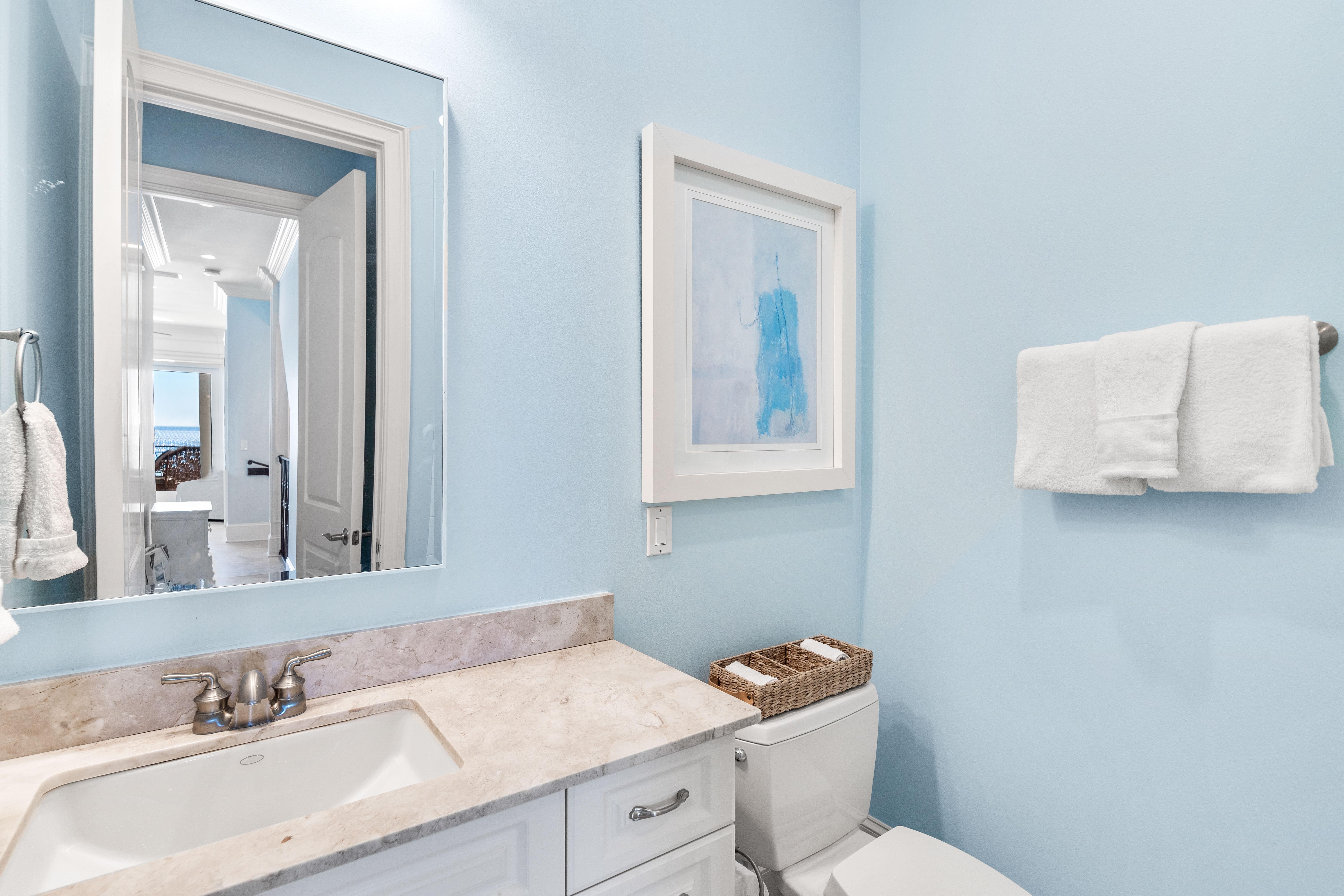 Second floor ensuite bath for the king bedroom with a walk-in shower.