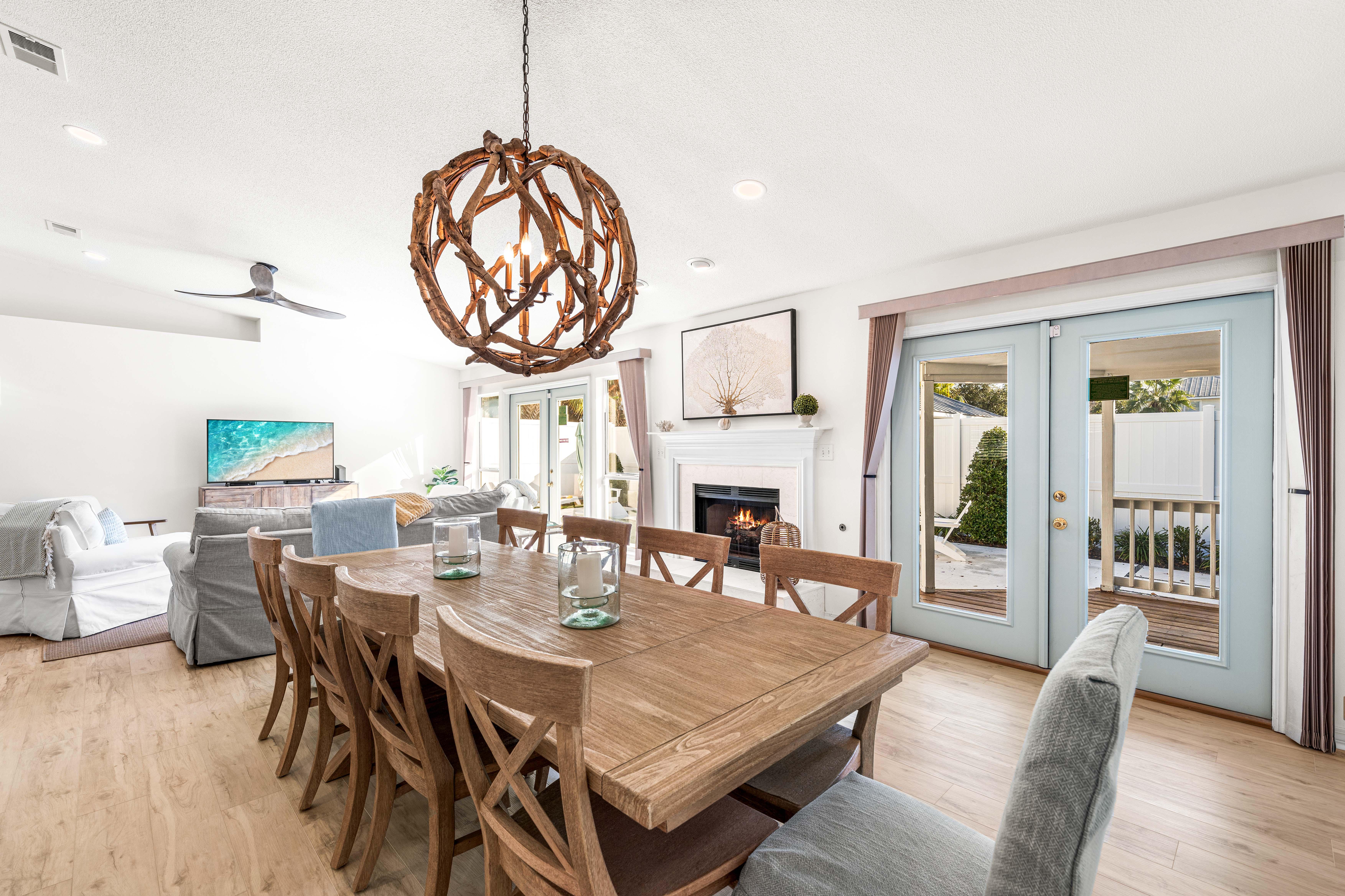 This Dining Table can Handle the Entire Group Seating 10!! Plus 3 More on the Kitchen Bar and a Pool View! Just Outside to the Covered and You Have a 6 Seat Table For Poolside Dining!!