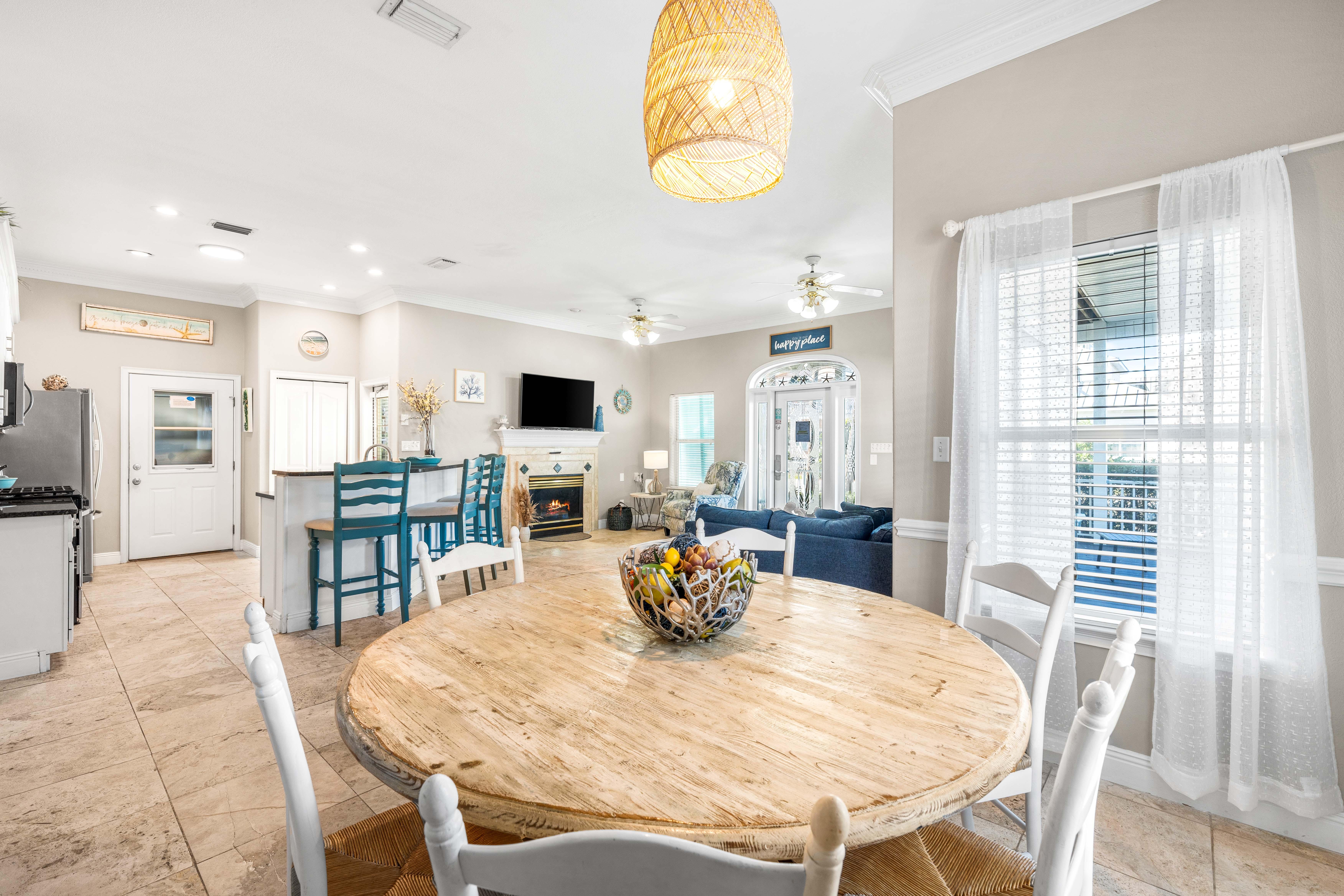 Everyone can gather together in this fabulous great room.