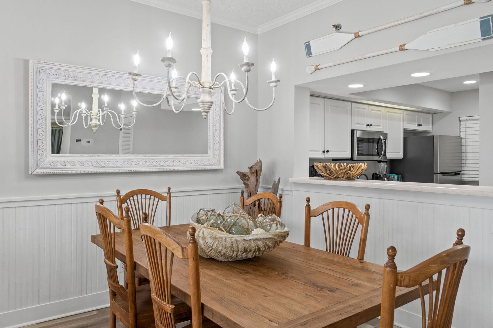 Dining Room has a glass top table for 6 for family meals or family game night.