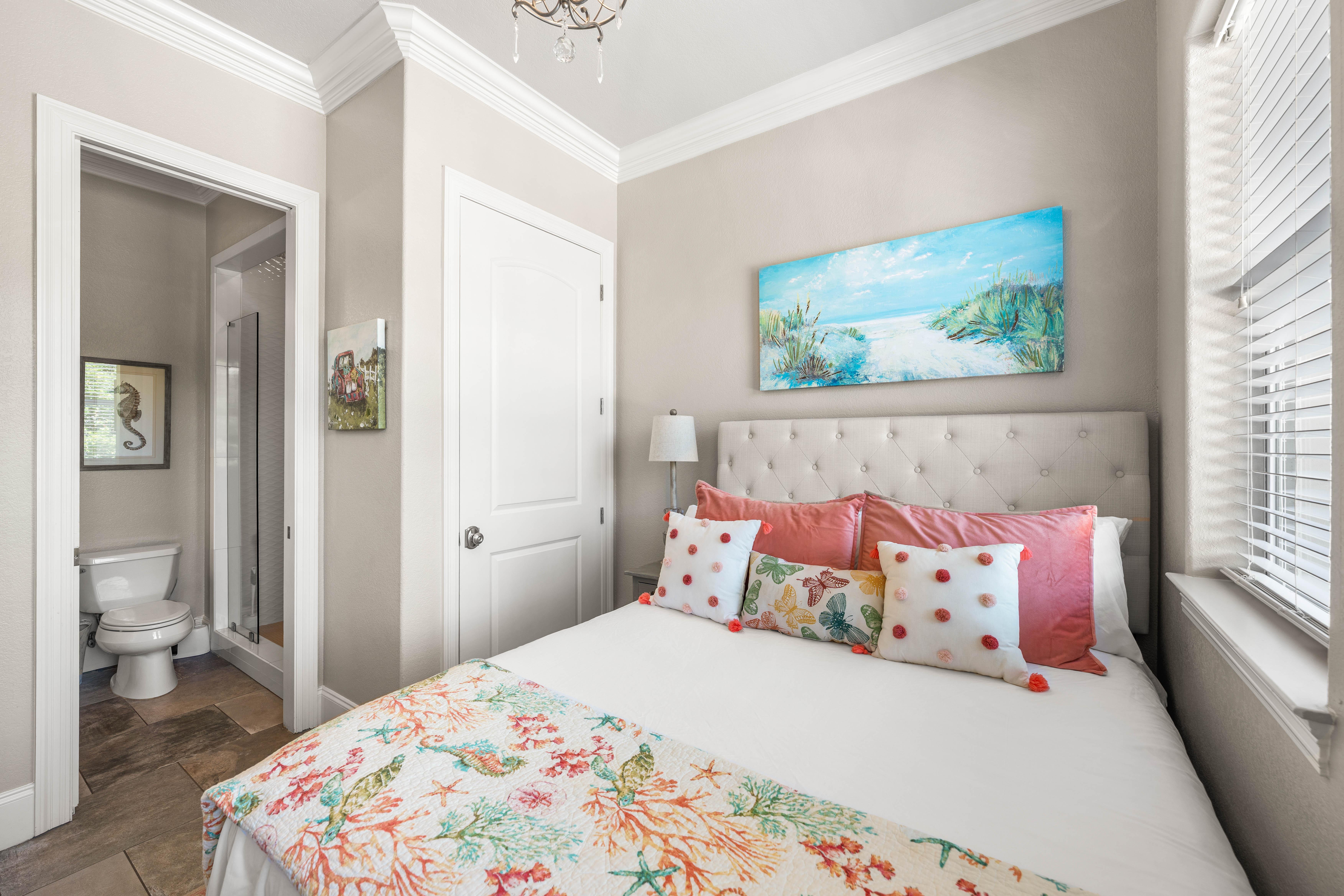 1st Floor Queen Bedroom with Access Door to Full Bathroom