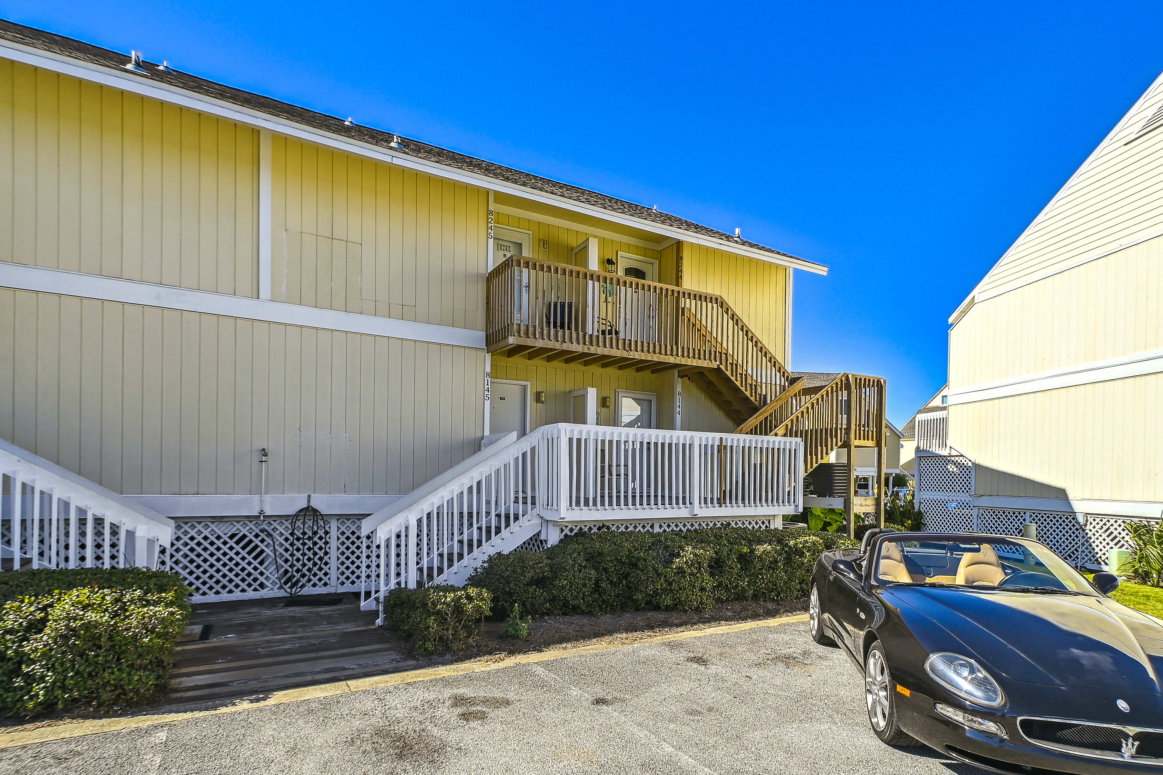 Stairs leading up to second floor unit. No elevator