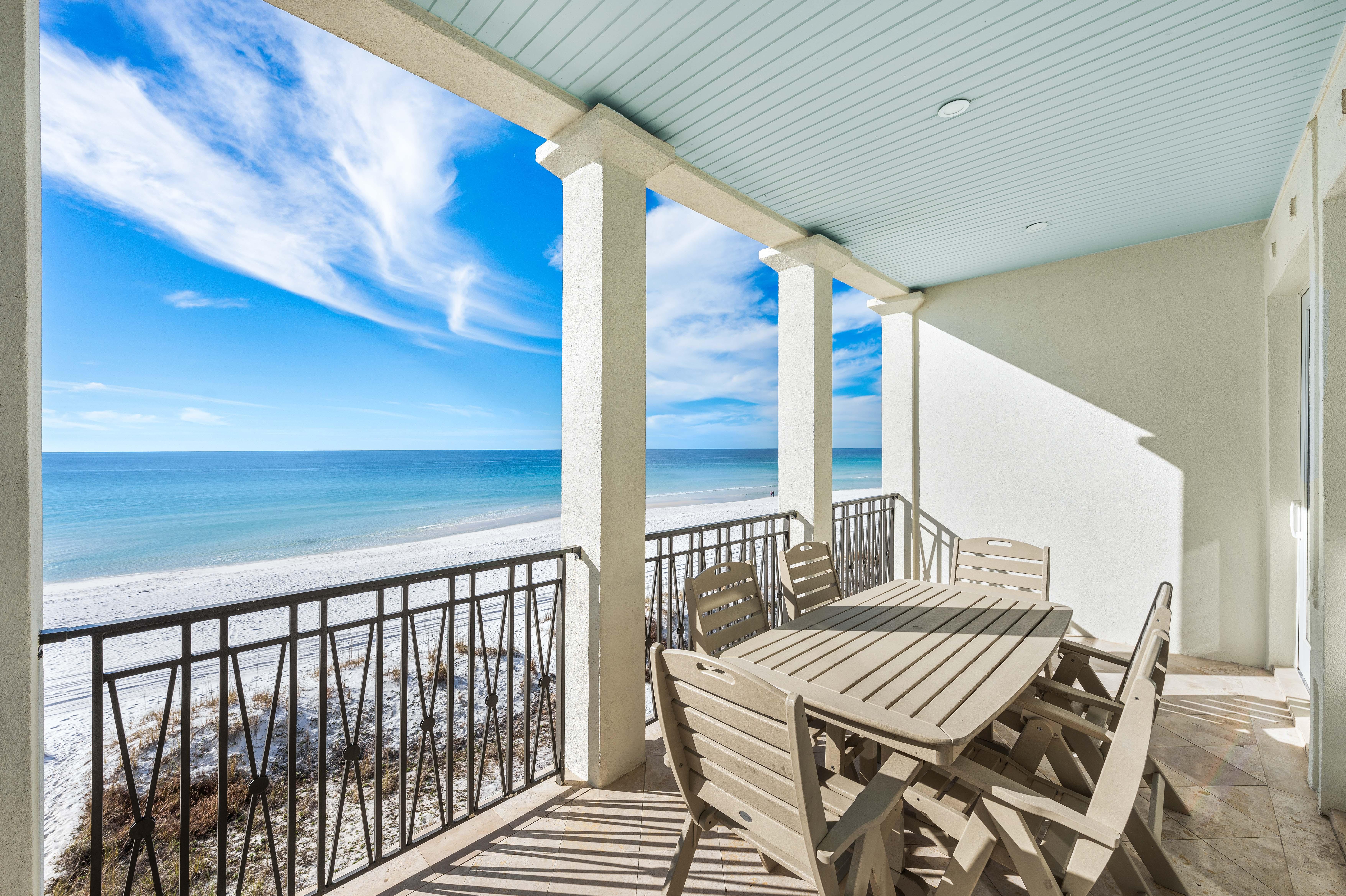 Second Floor Covered Outside Dining Seating for 6 Right off of the Living Room.