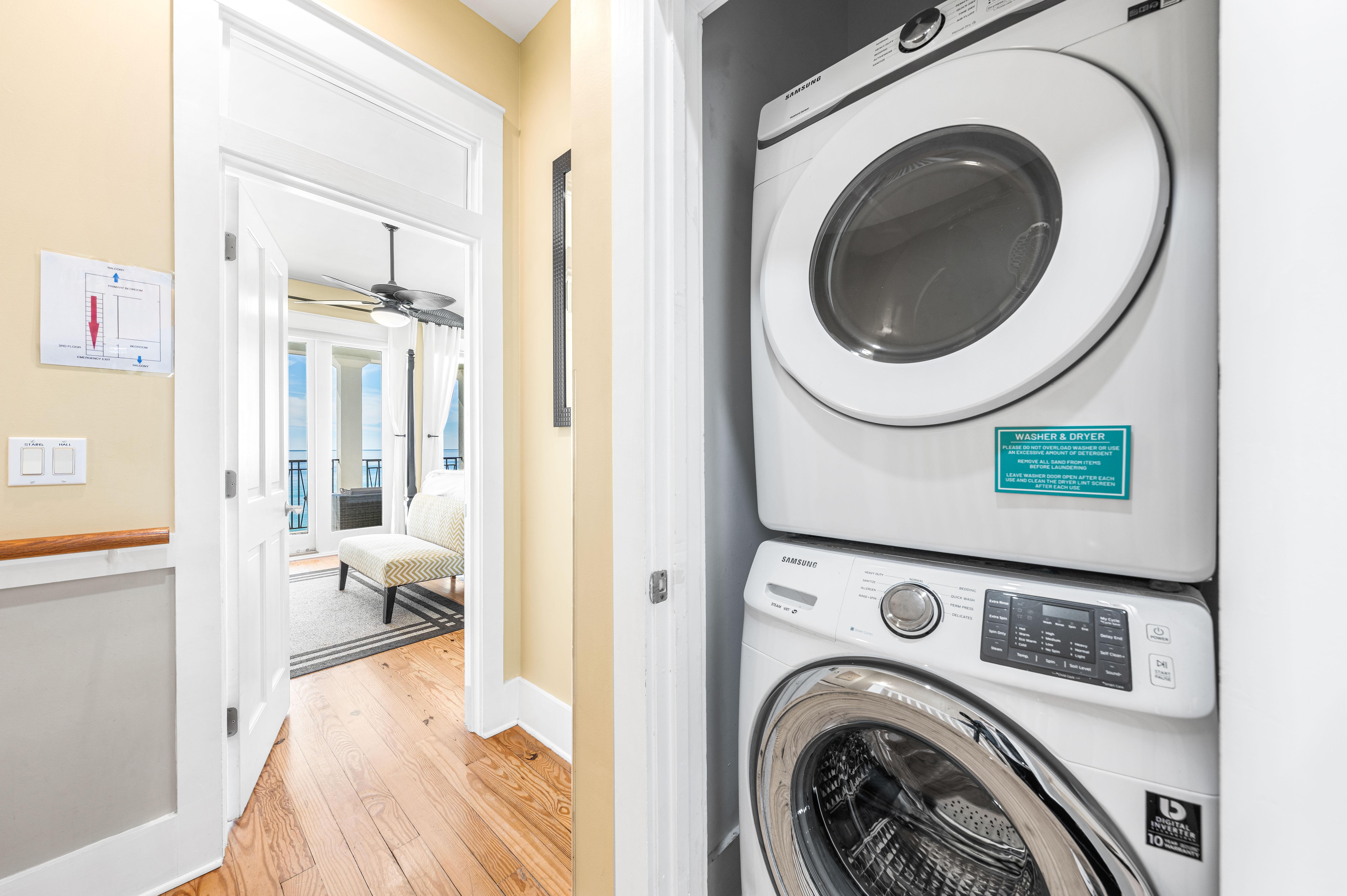 Washer and Dryer Third Floor Hallway Closet.