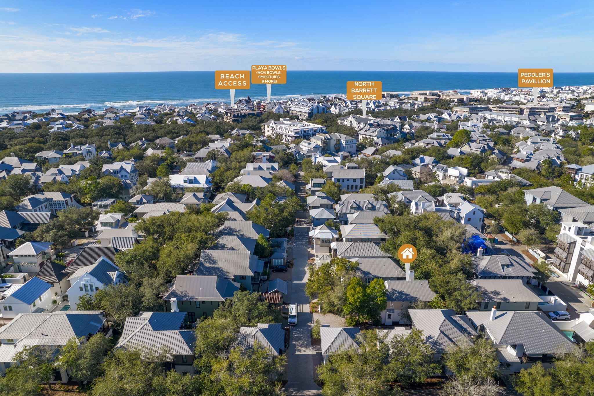 Aerial Views Showing an Effortless Walk to Main Street