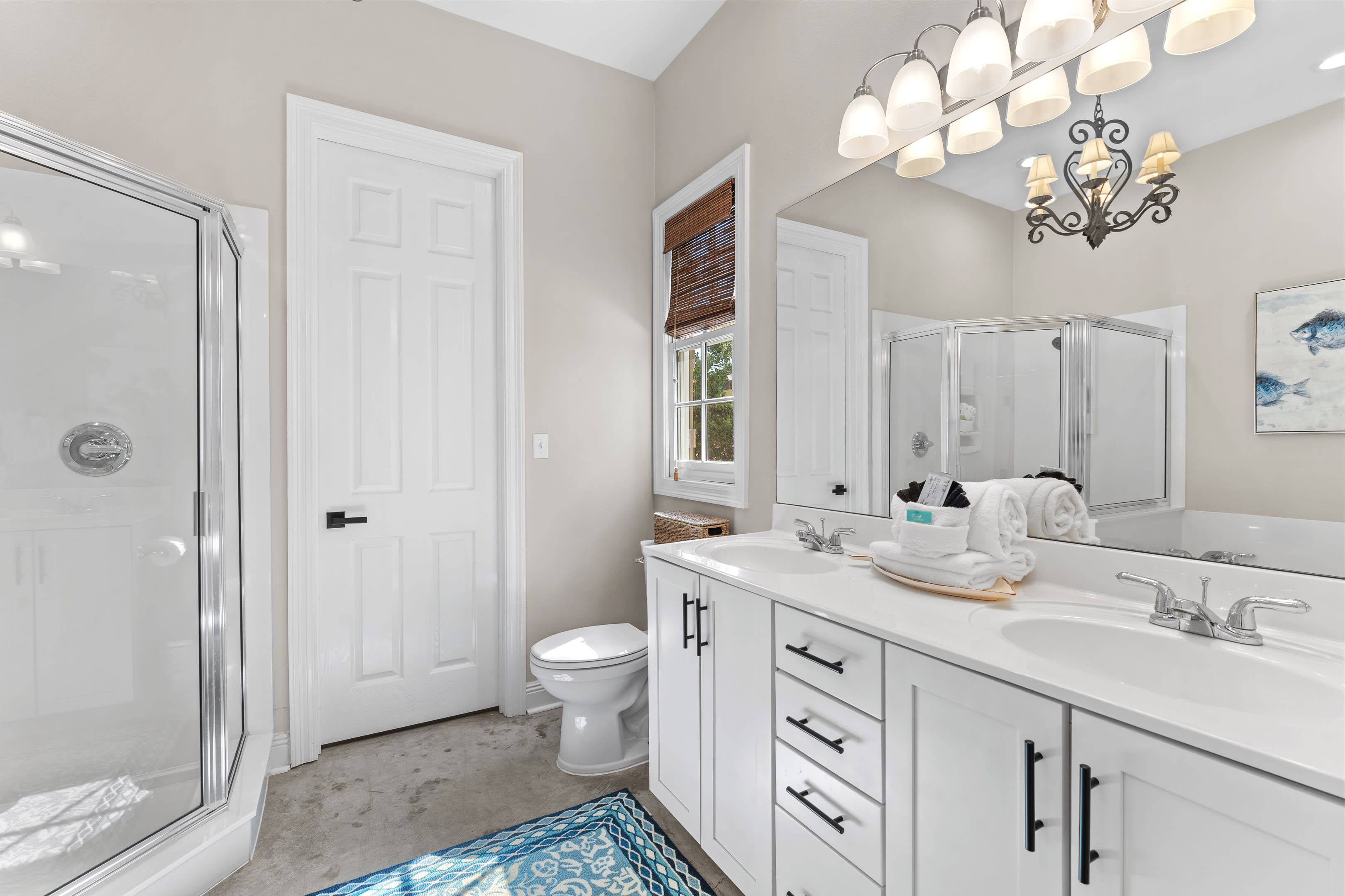 Primary bathroom with walk-in closet