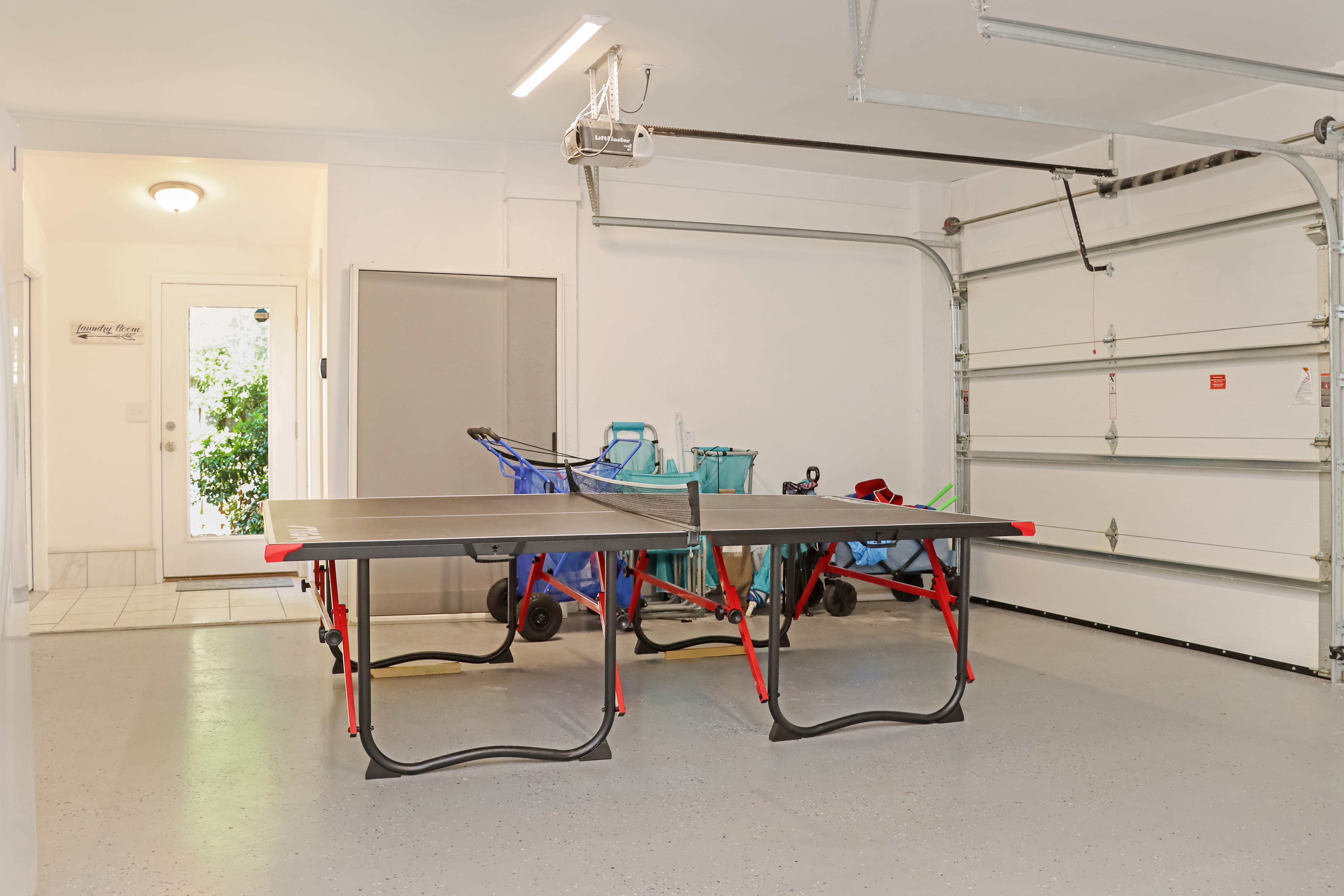 Ping Pong Table in Garage