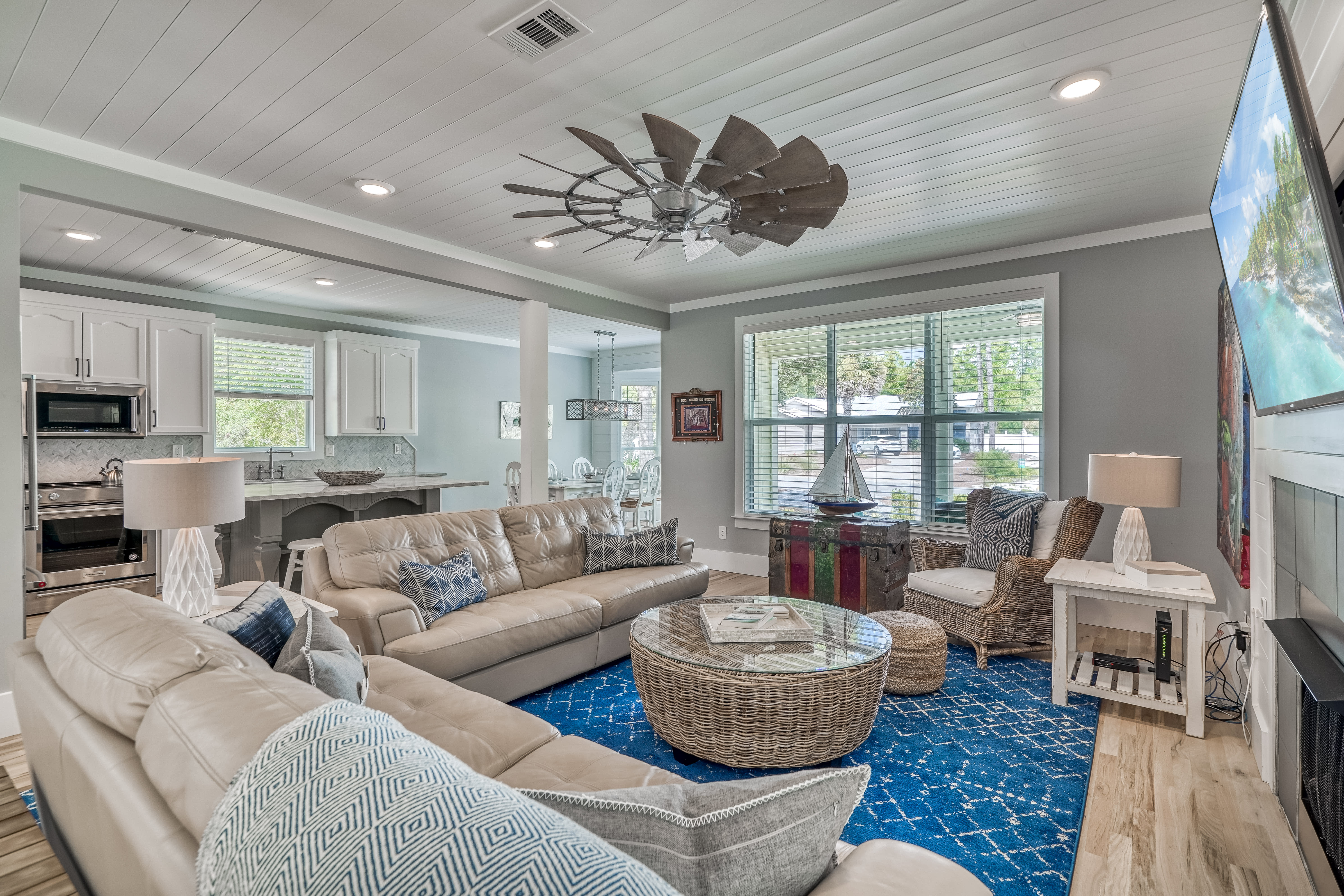 Living Room - Furnished with Cozy Leather Sofas