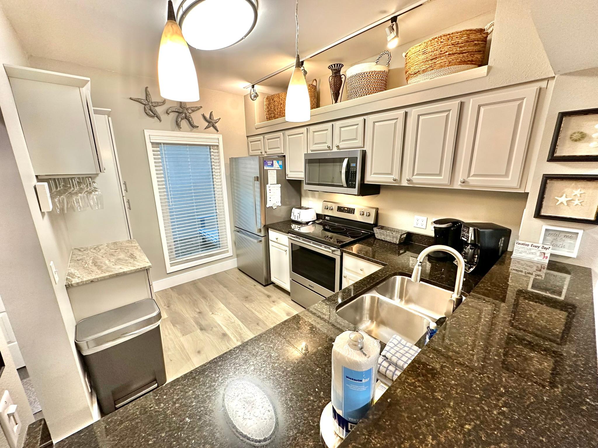 Fully stocked kitchen