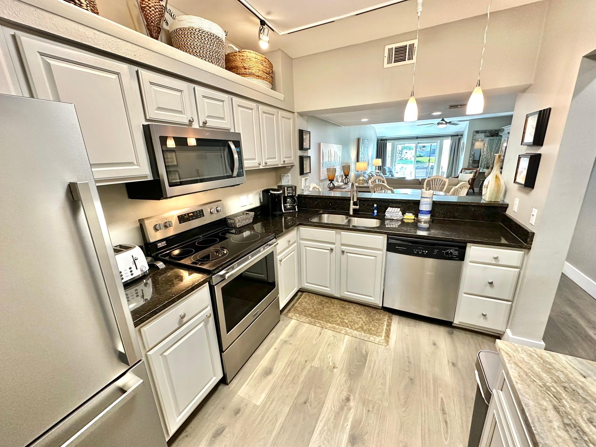 Fully stocked kitchen