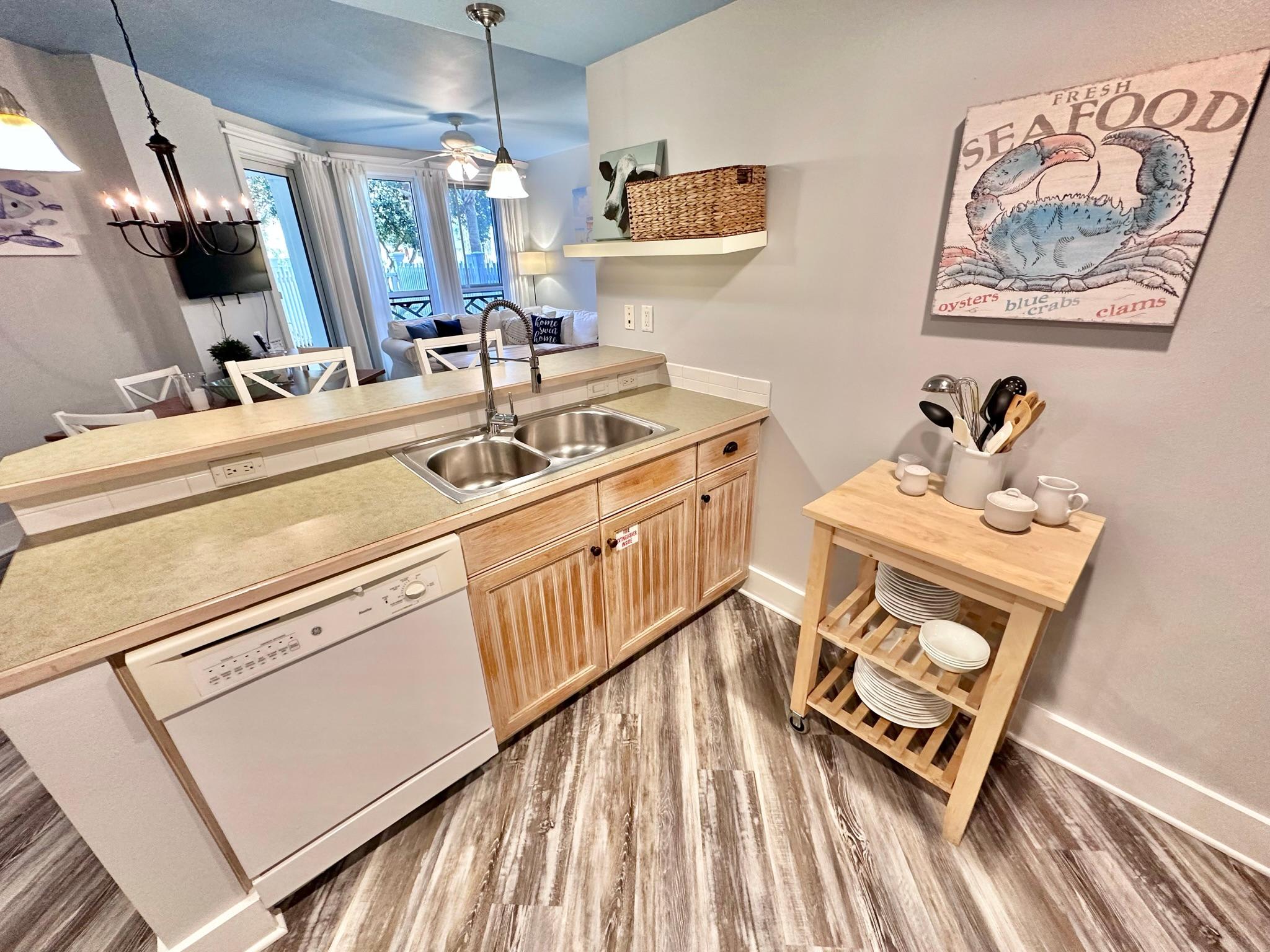 Fully stocked kitchen