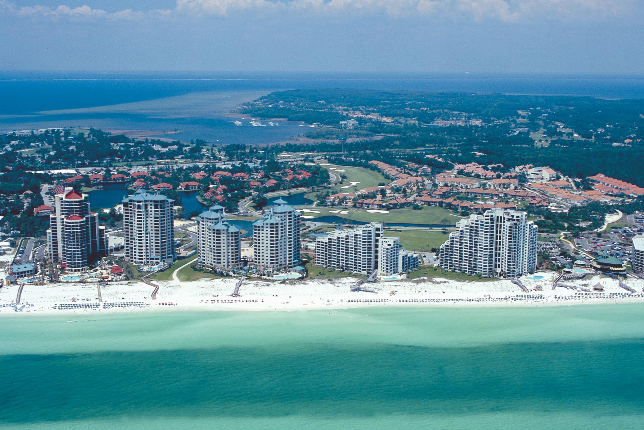 Aerial view of Beach side of Resort
