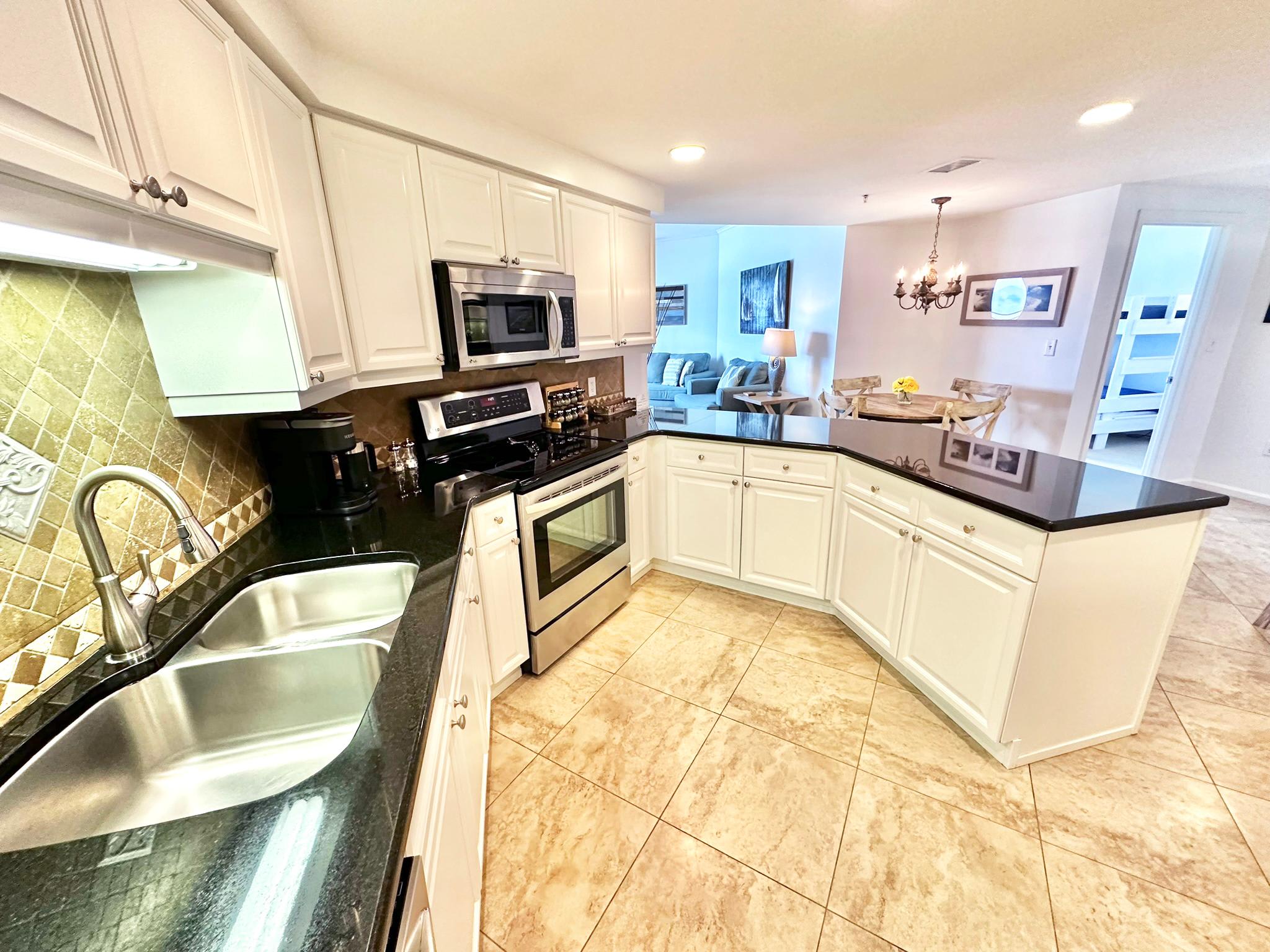 Fully stocked kitchen