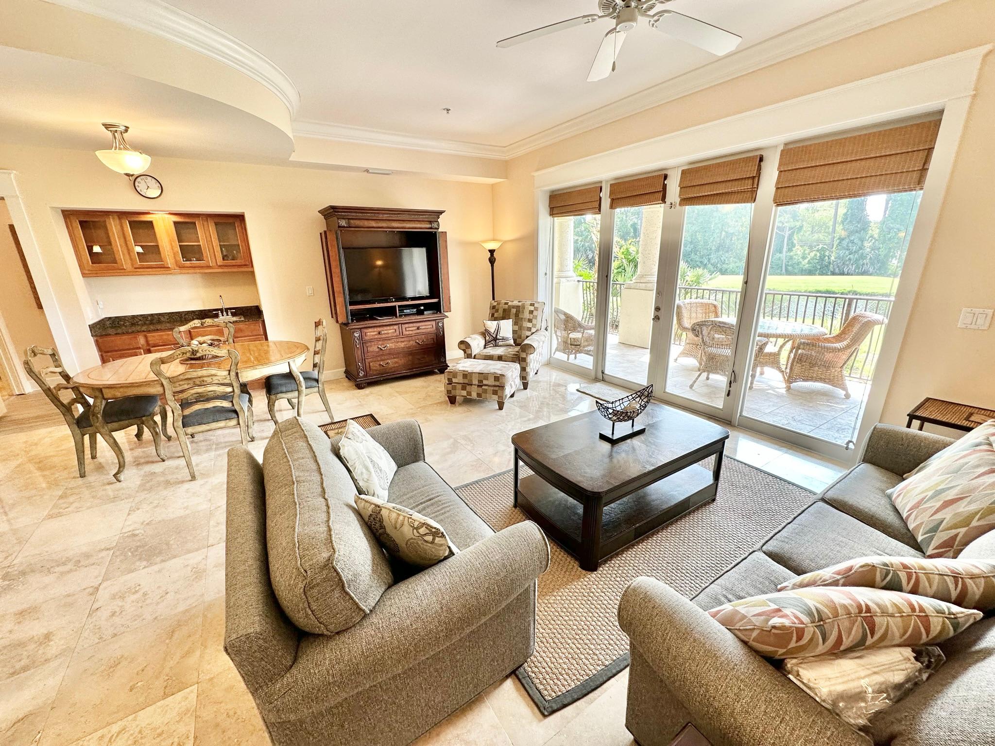 Golf course views from Living Room