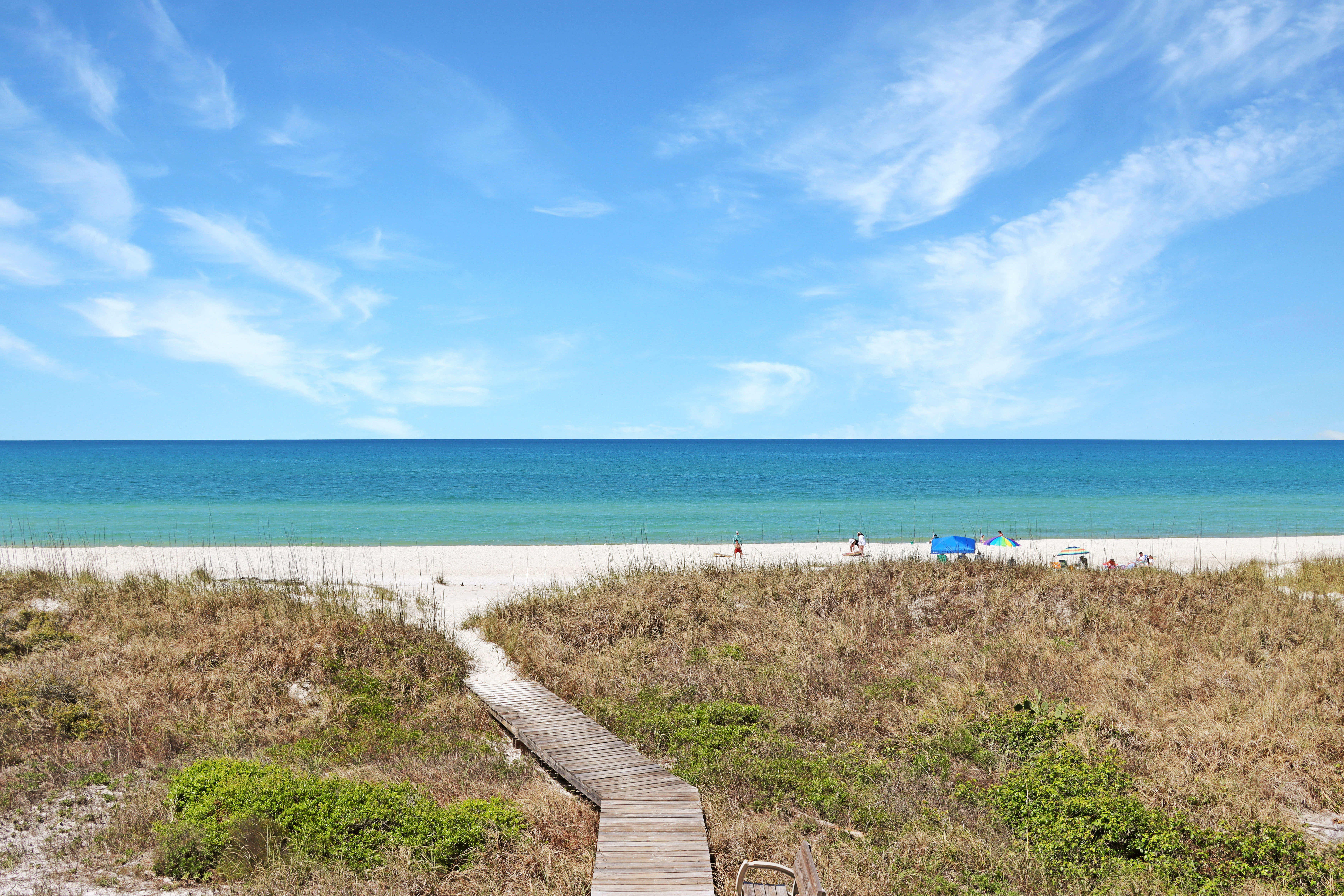 View of private boardwalk from the Main Level Deck