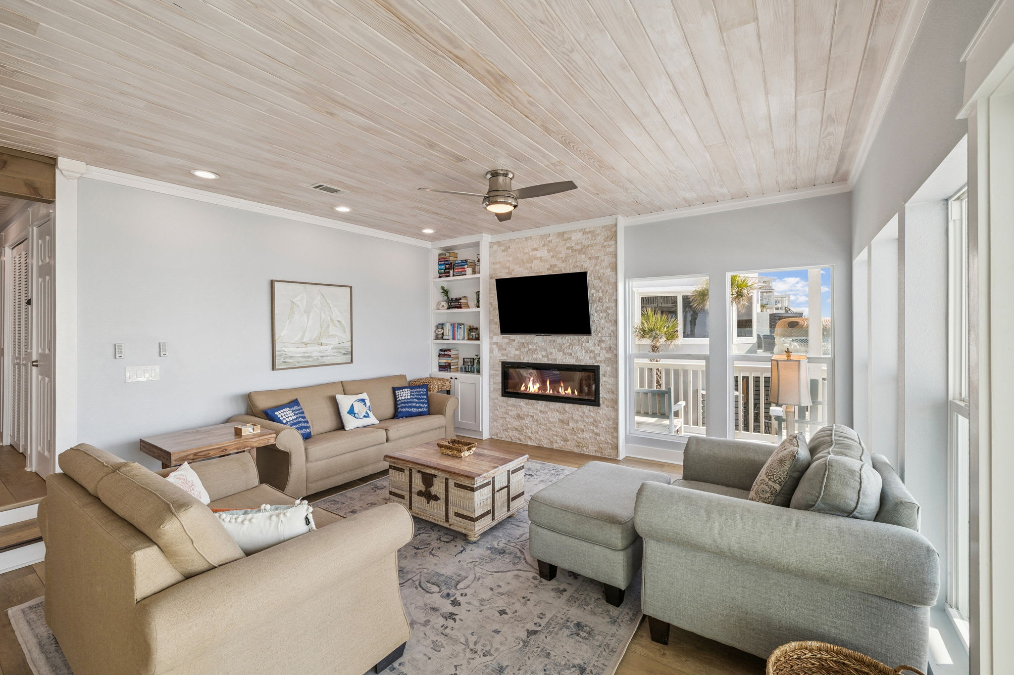 Cozy Living Area with Electric Fireplace