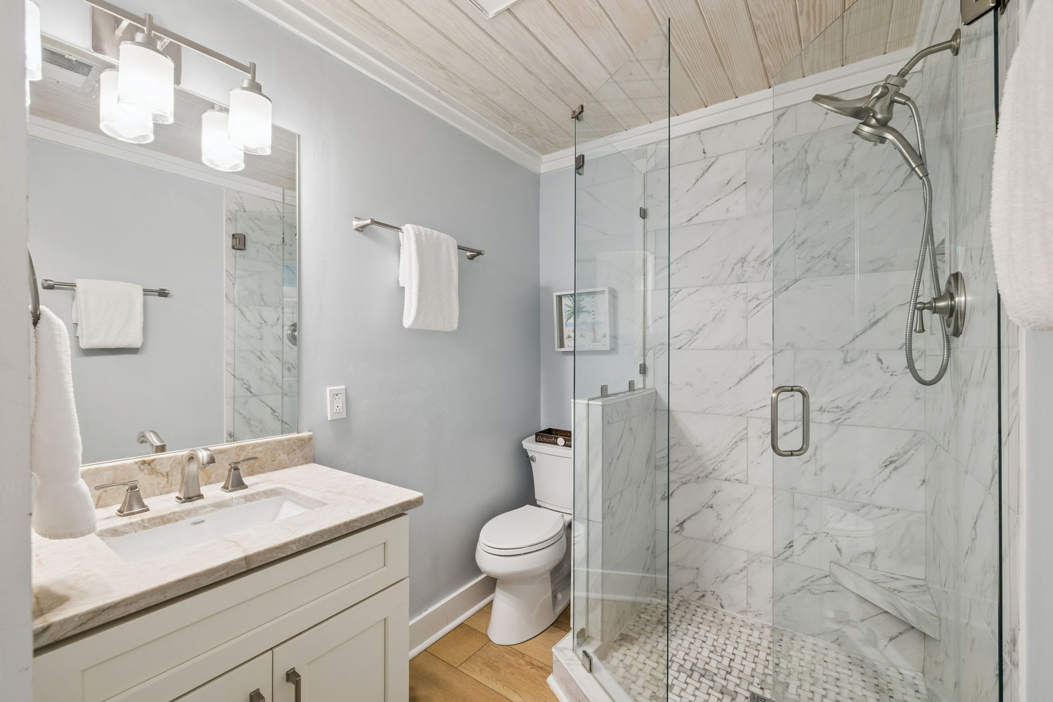 Guest Bathroom - Single Vanity + Walk-In Shower
