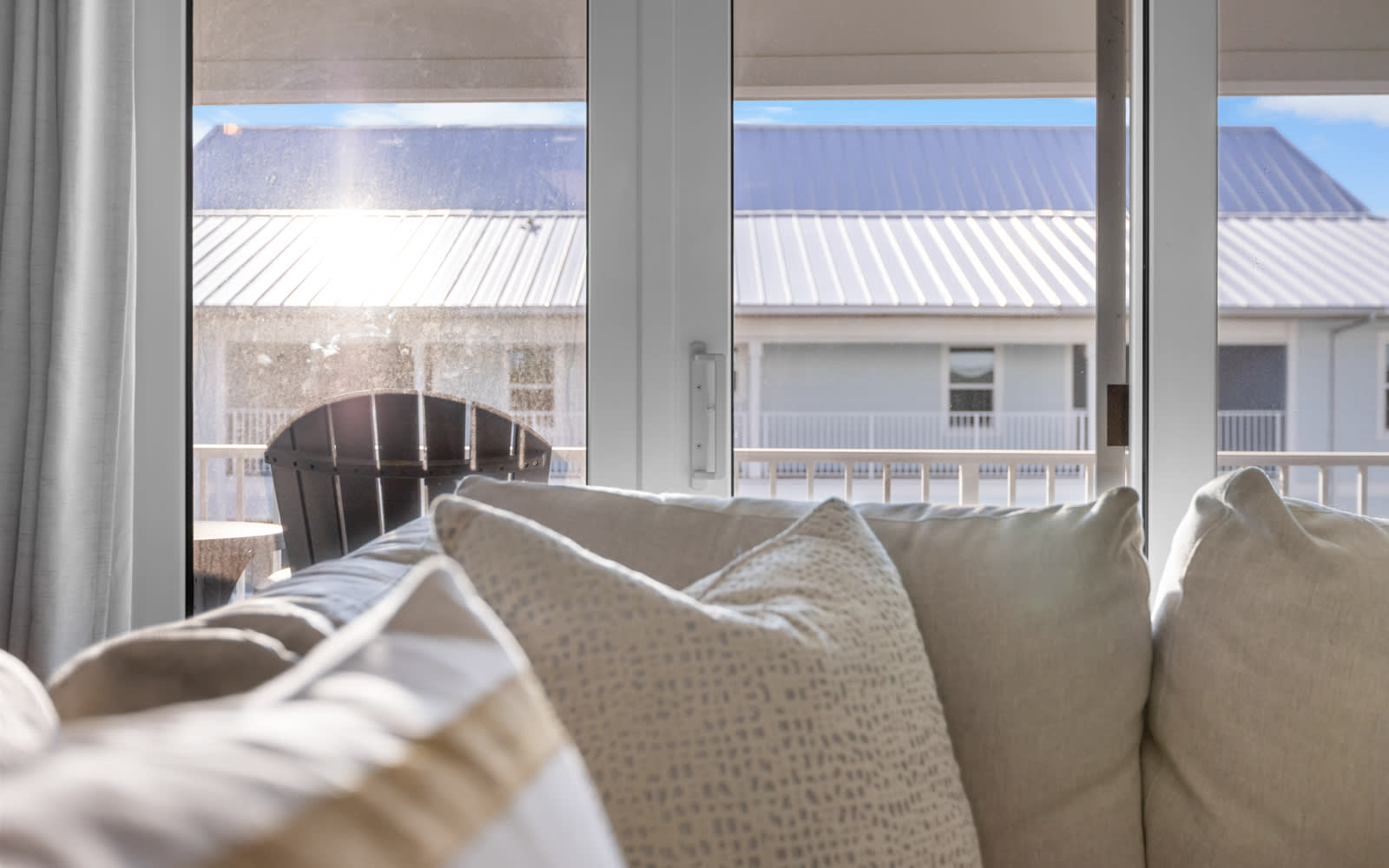 Sink into plush pillows and watch the world go by through your bright window - the perfect spot for morning coffee or quiet moments.