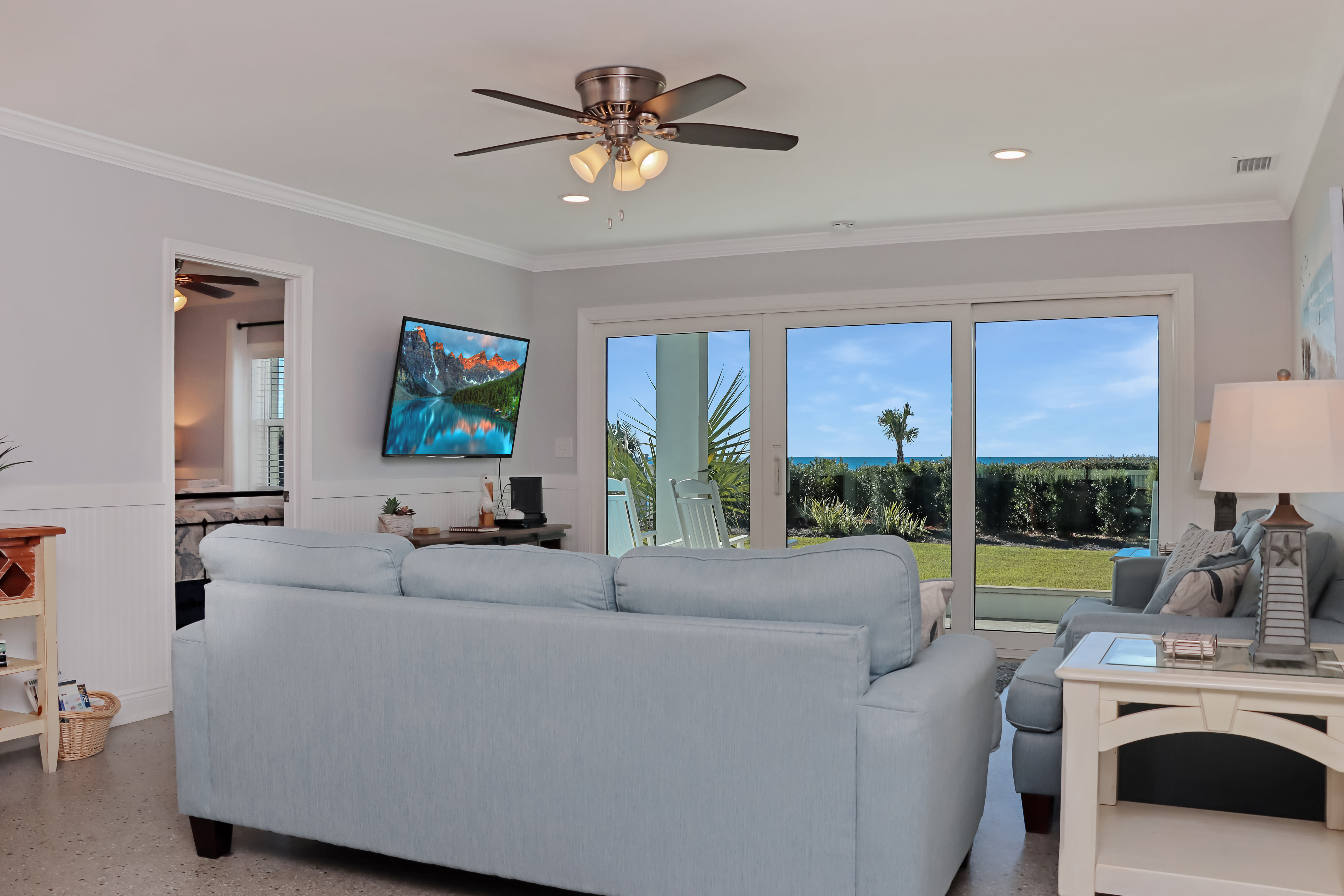 Living Room with Front Porch