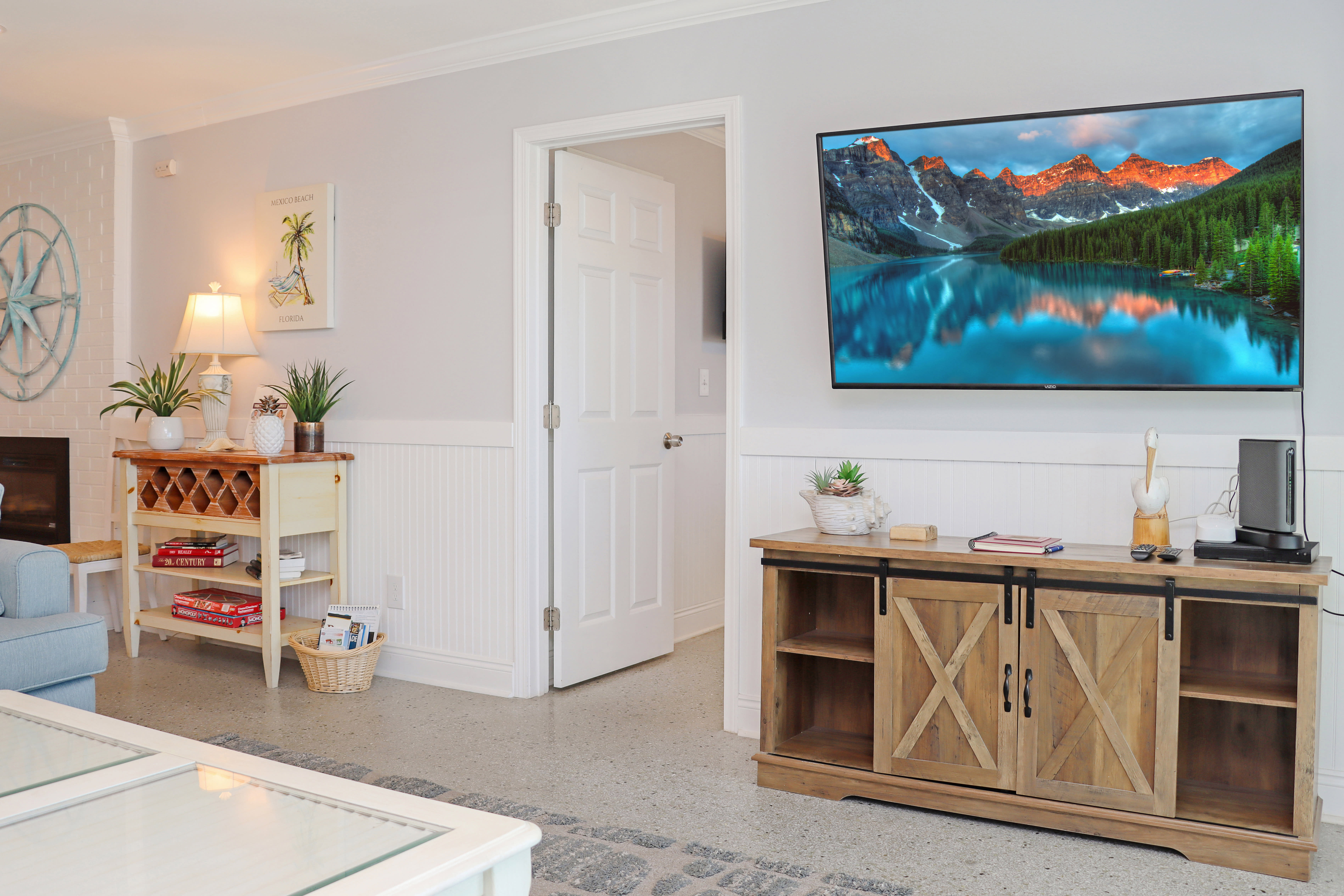 Living Room TV and Bedroom