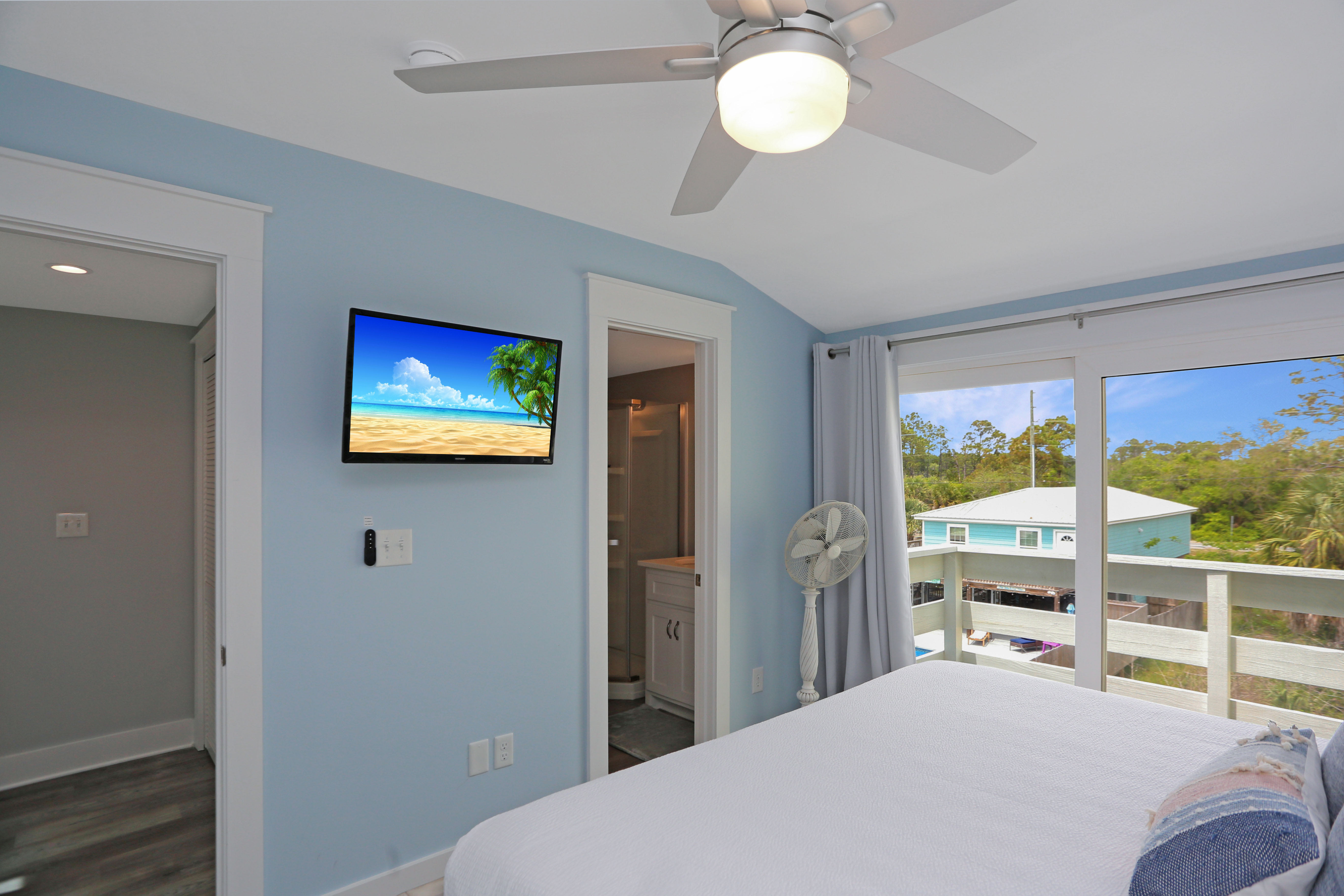 Bedroom 1 with Master Bath and TV