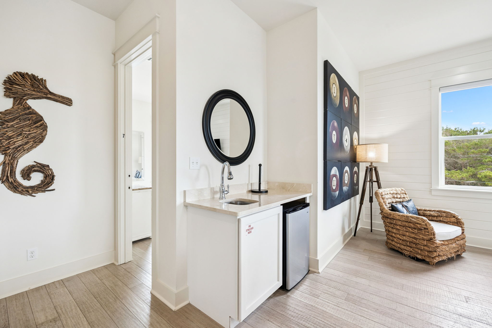 Living Area Wet Bar - Equipped with a Mini Fridge