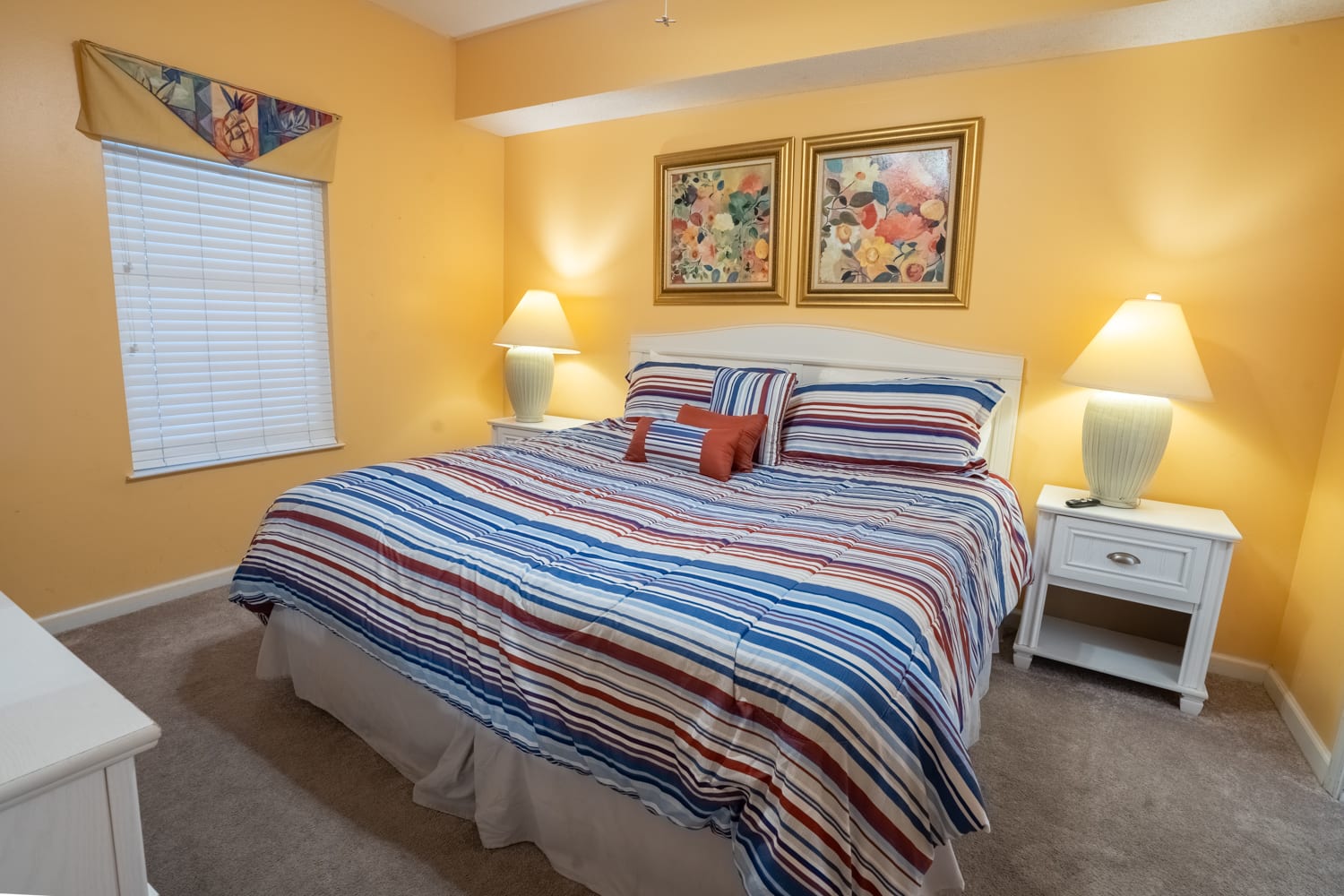 Primary bedroom with king bed.