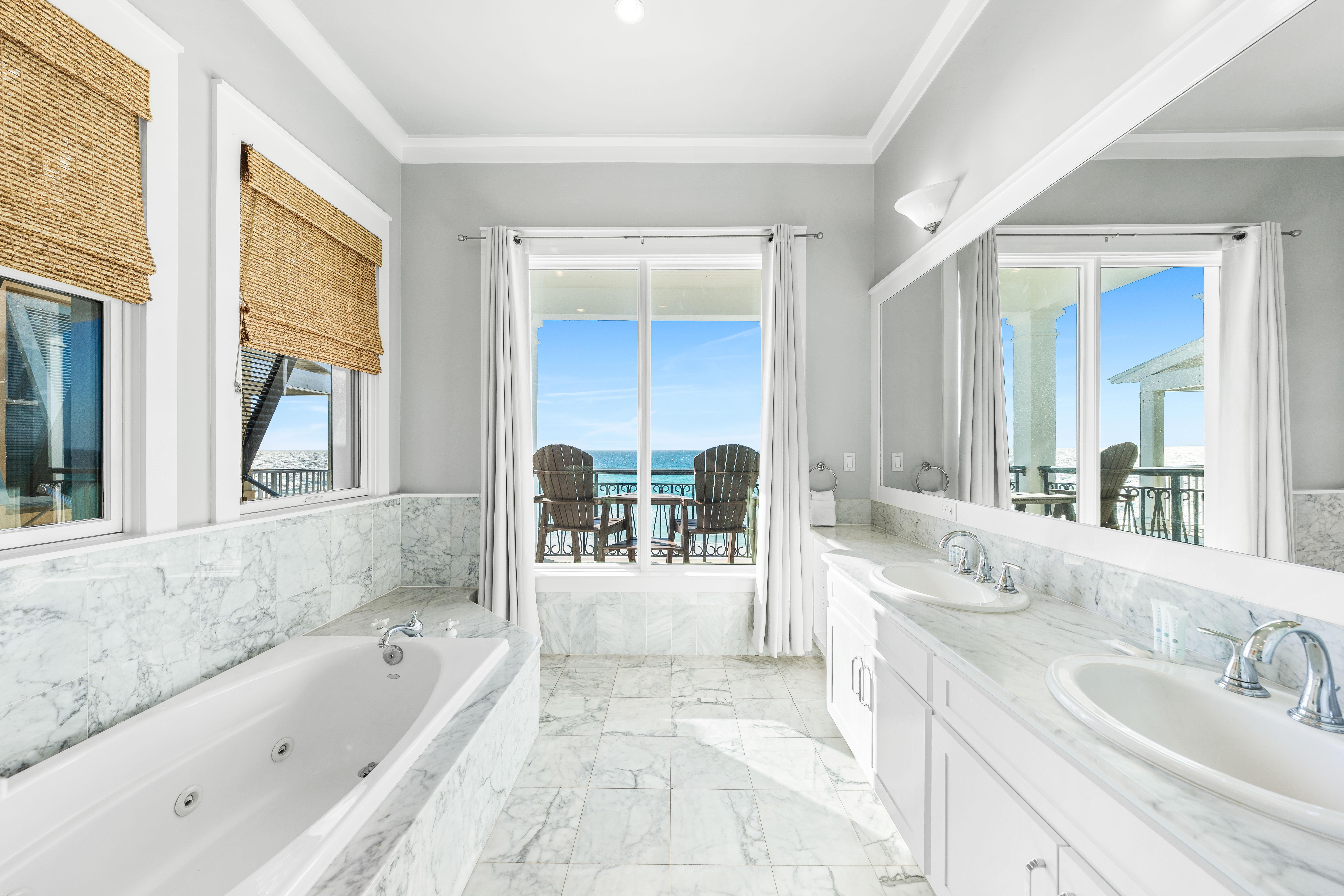 Primary Bathroom with Soaking Tub and Walk-In Shower