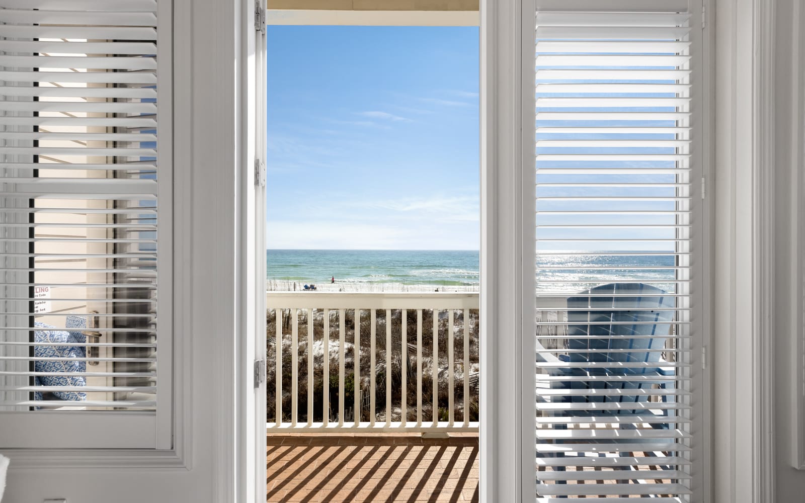 Wake up to stunning ocean waves right outside your door. This beautiful balcony offers direct beach access and endless sea views.