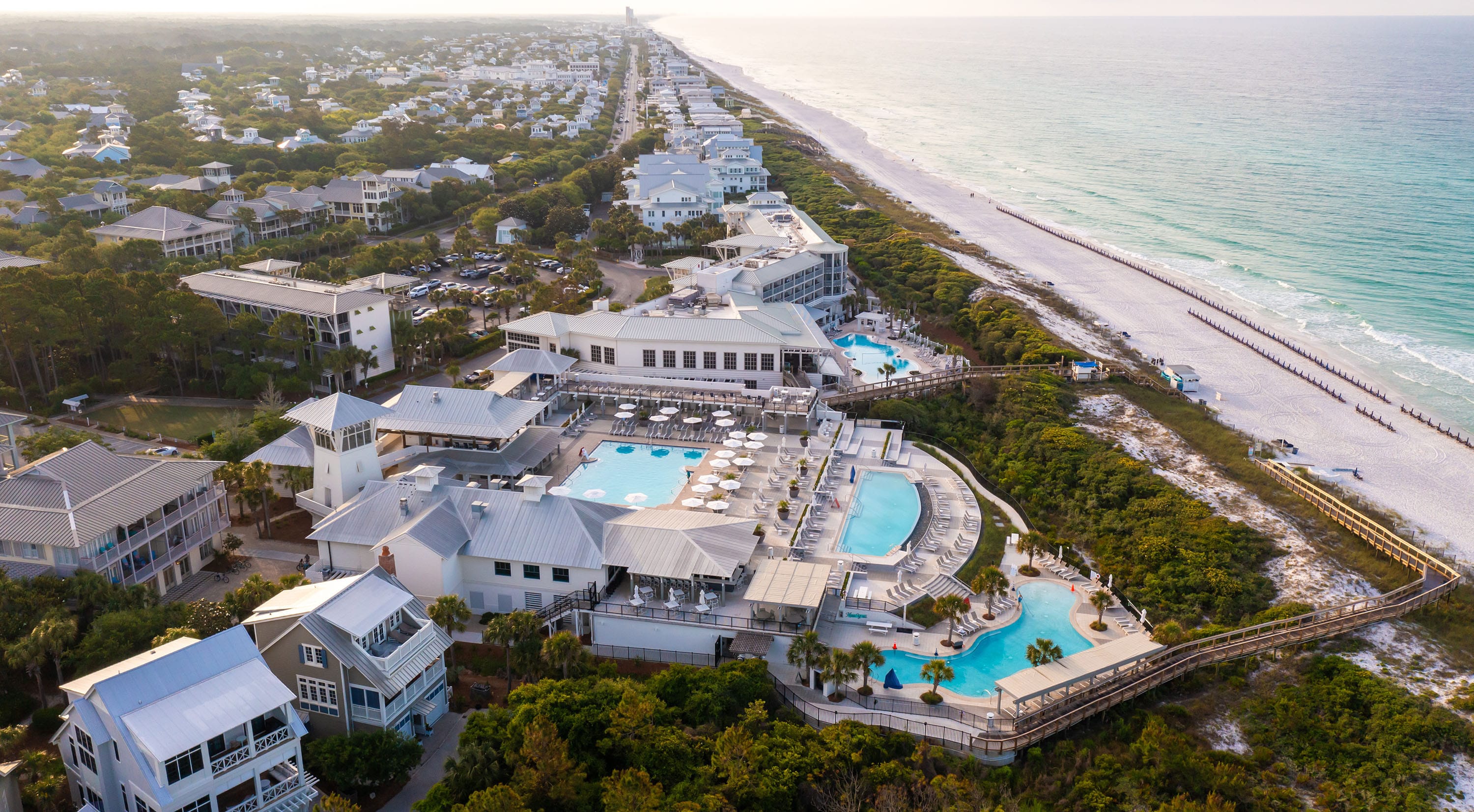 The WaterColor Beach Club is 100 yards from the condo