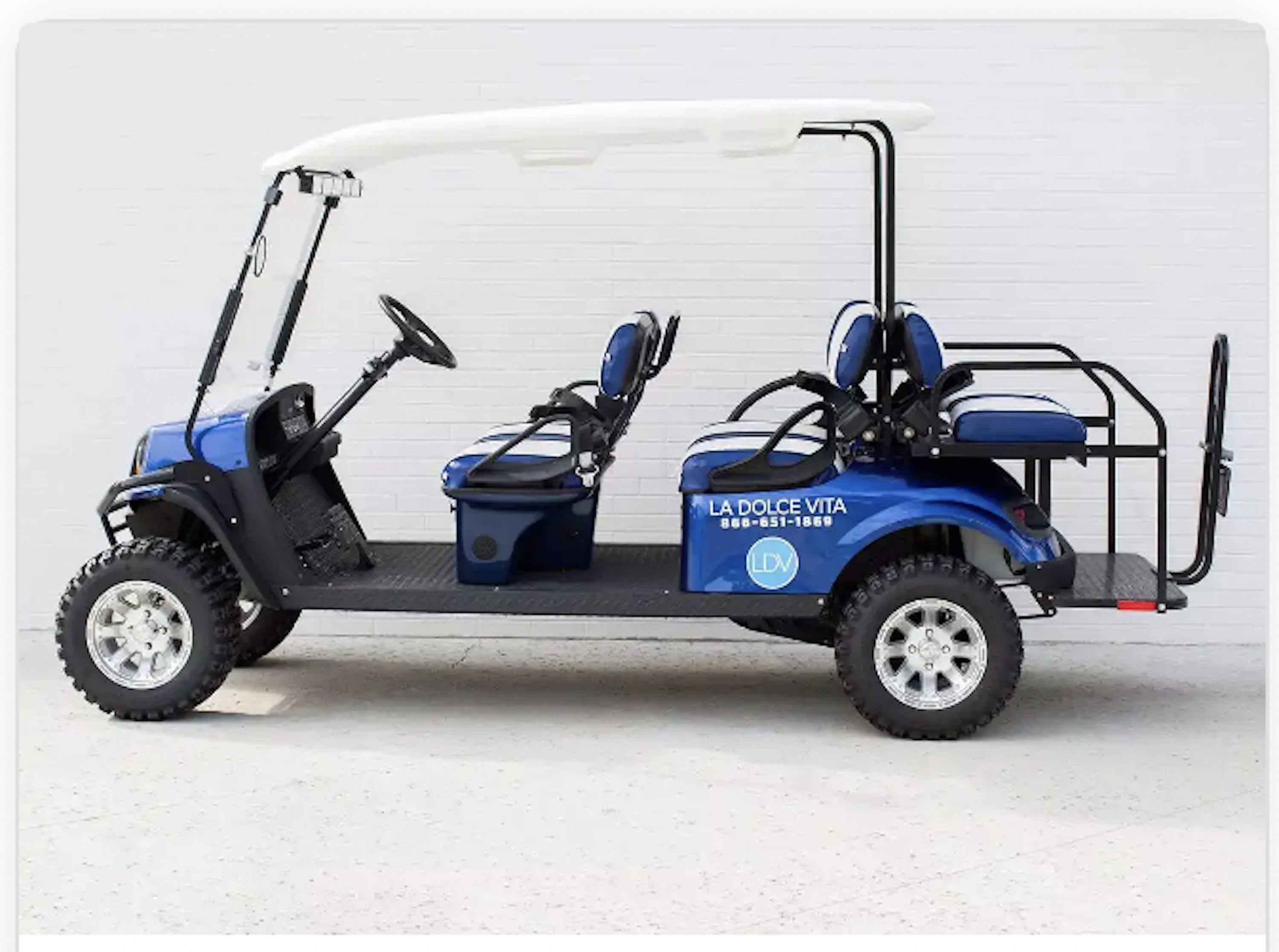 Access to a 6-seater golf cart, serviced by La Dolce Vita