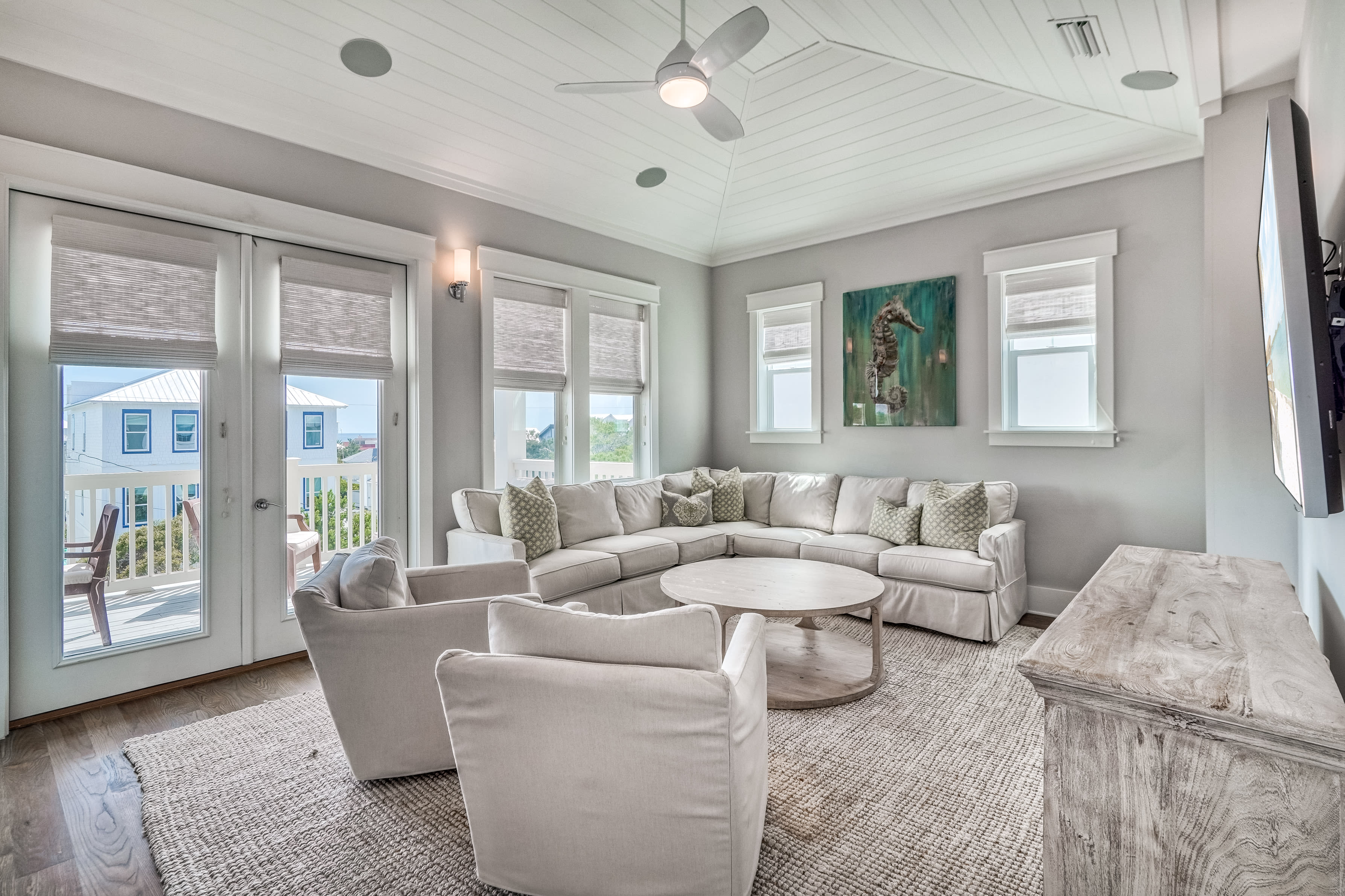 3rd Floor Living Area - Furnished with an Over-sized Sectional Sofa