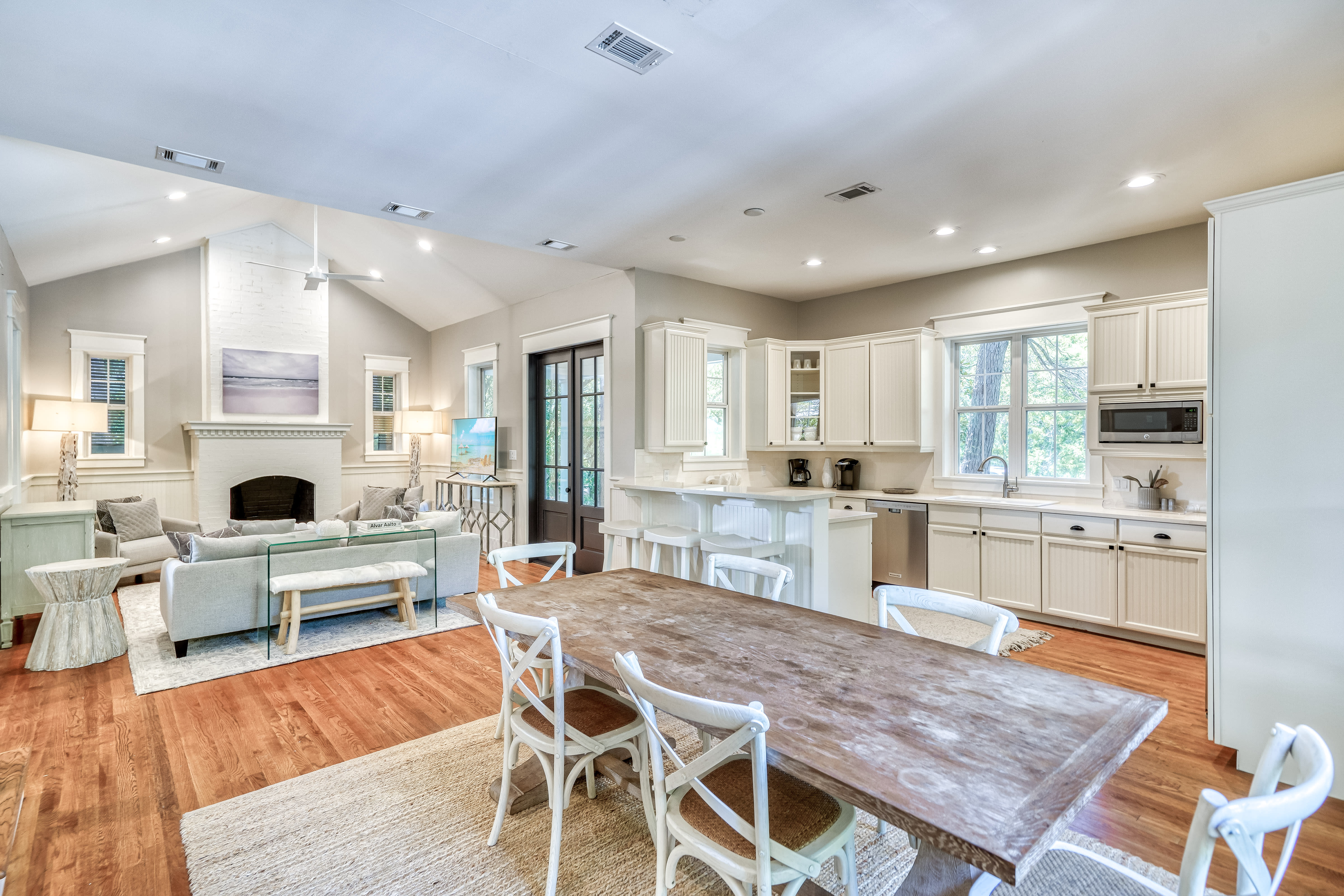 Open Concept Kitchen, Living and Dining Space