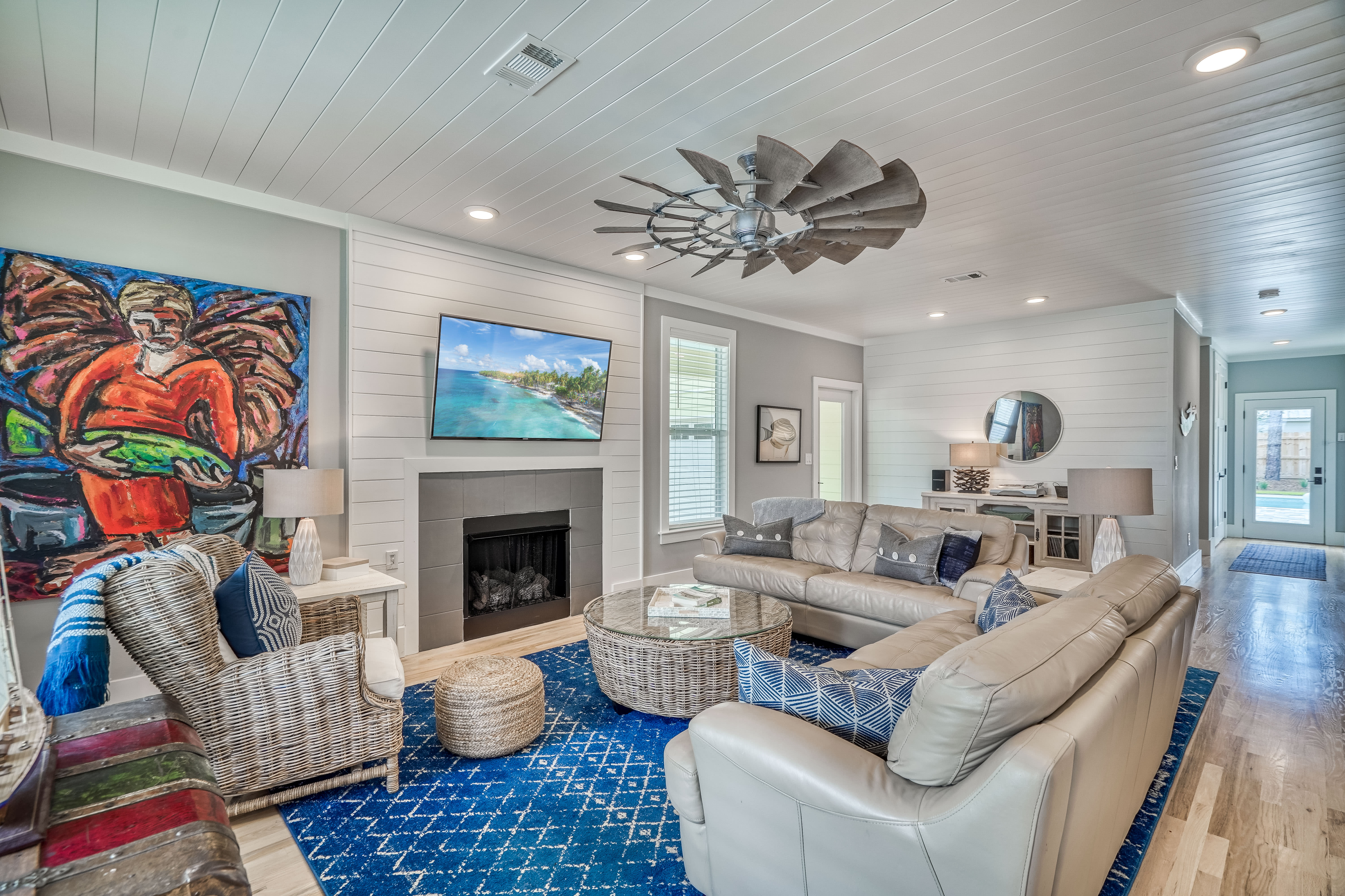 Living Room - Garnished with a Fireplace
