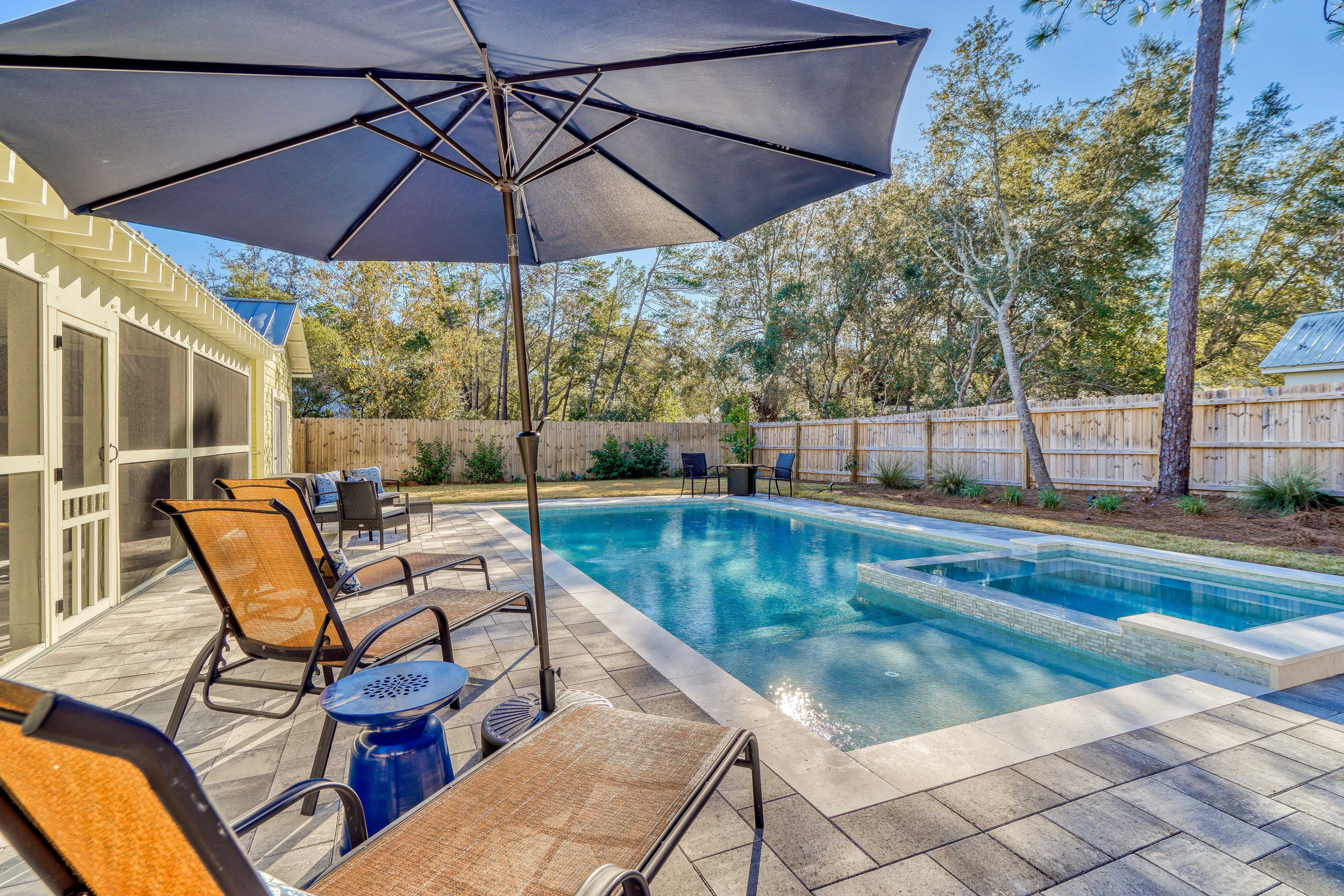 Pool Deck - Complete with Pool Side Loungers