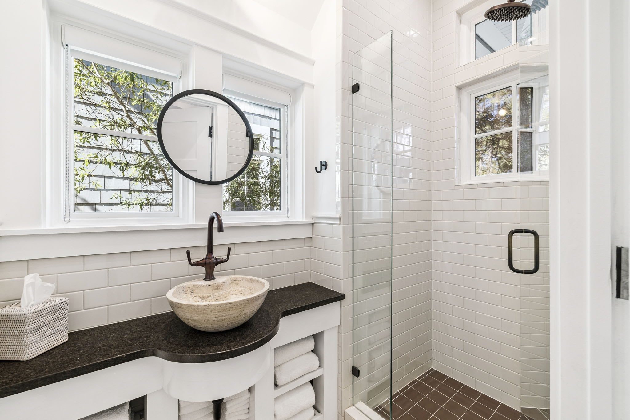 1st Floor Guest Bathroom - Single Vanity + Walk-In Shower
