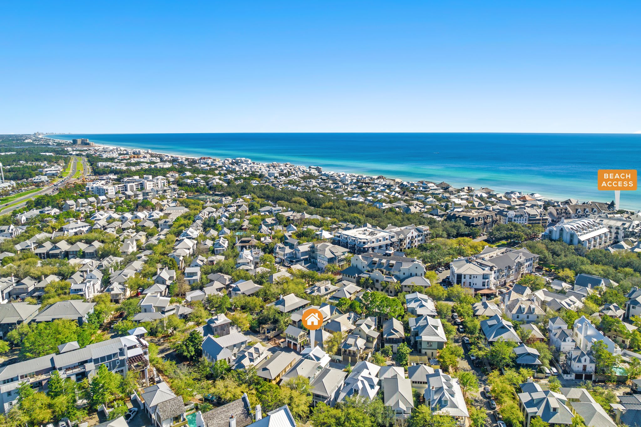 Aerial View - Offering a Quick Bike Ride to the Beach