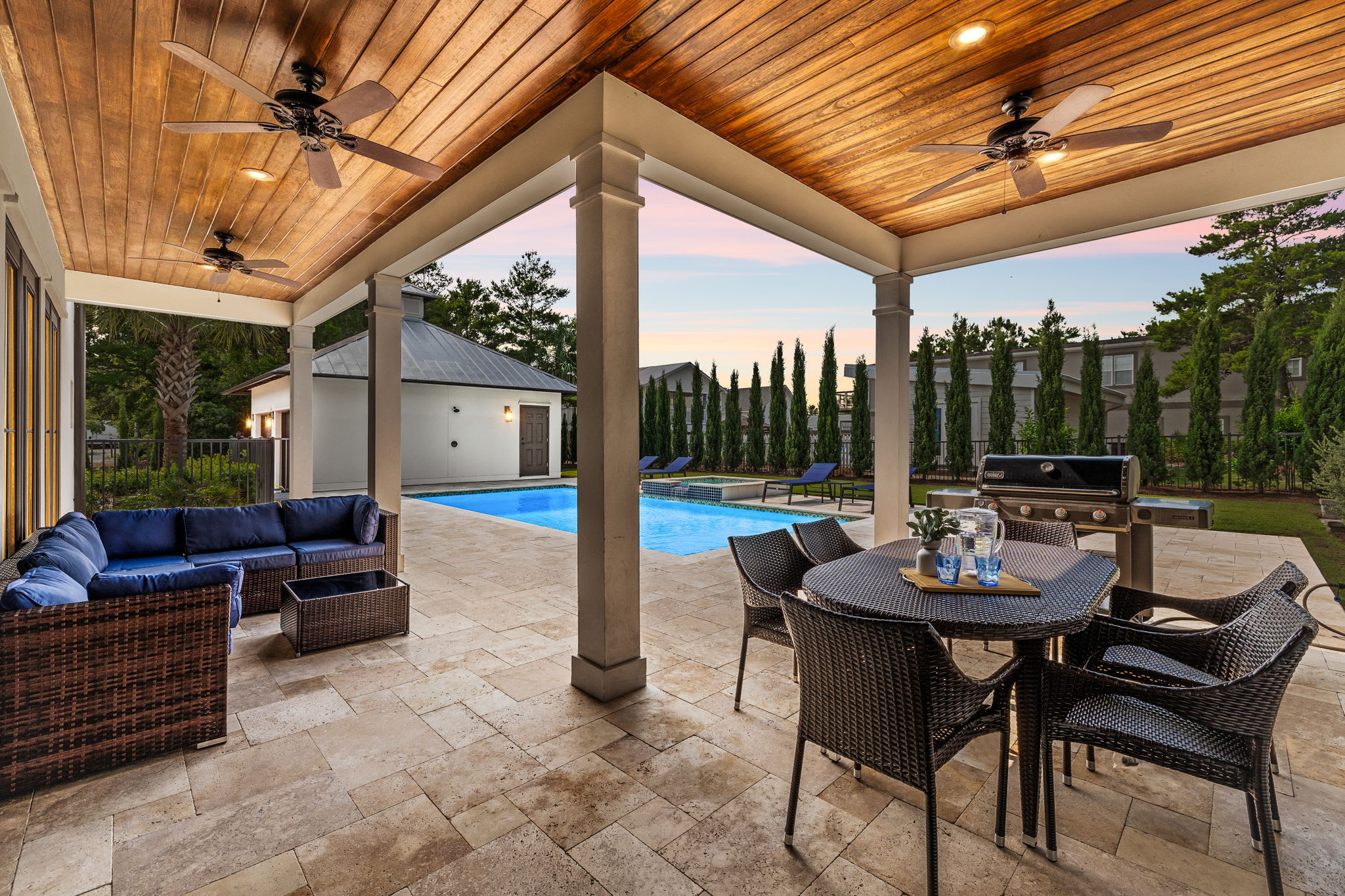 The Covered Patio Gives Ample Space to Gather and Grill at 30Yay!