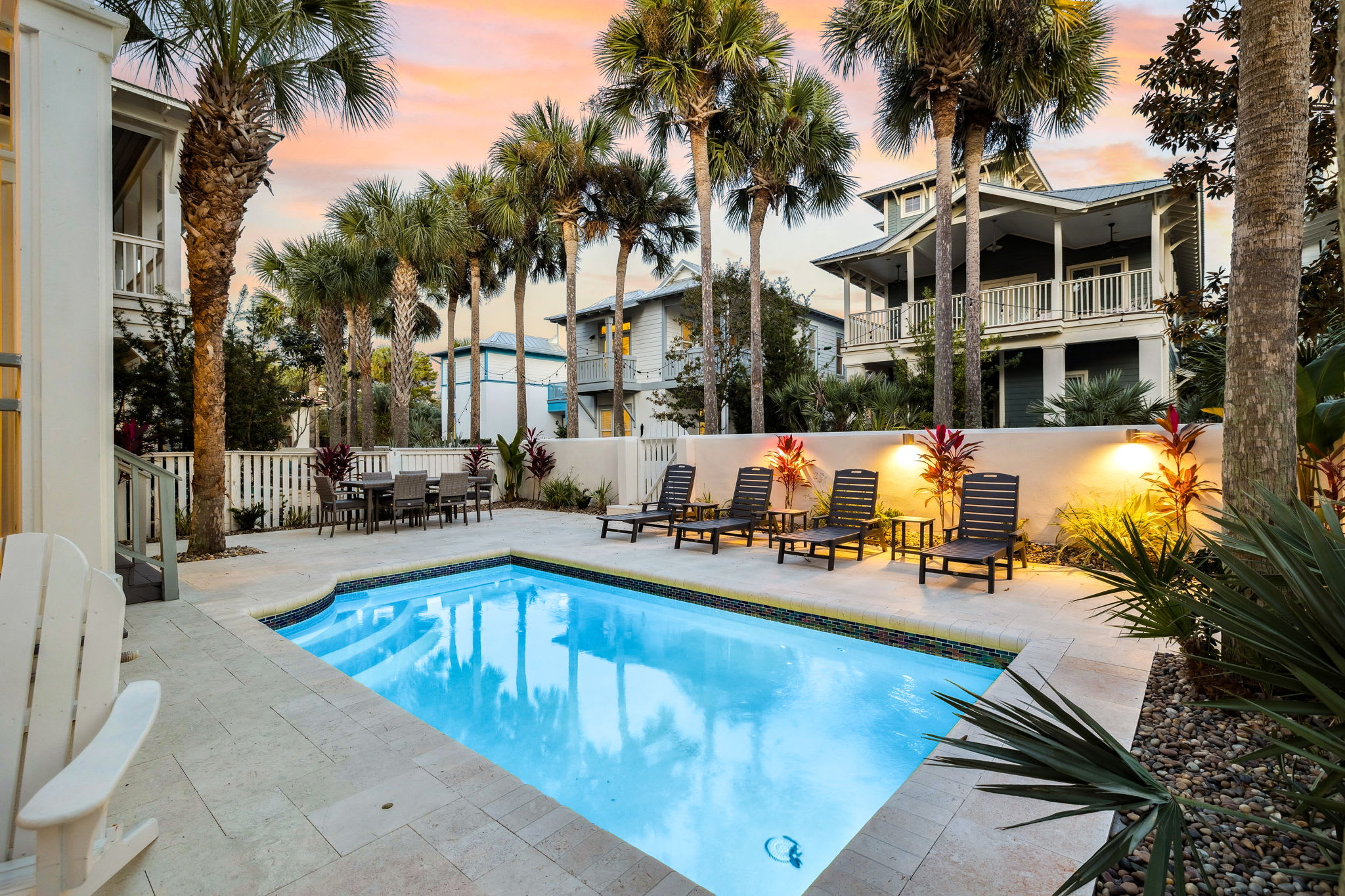 Take an Evening Dip Under the Stars in the Private Pool