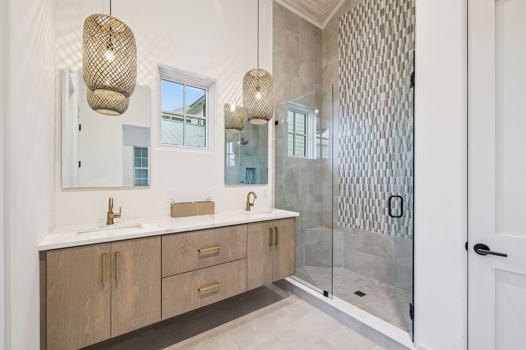 King Guest En-Suite - Dual Vanities + Walk-In Shower