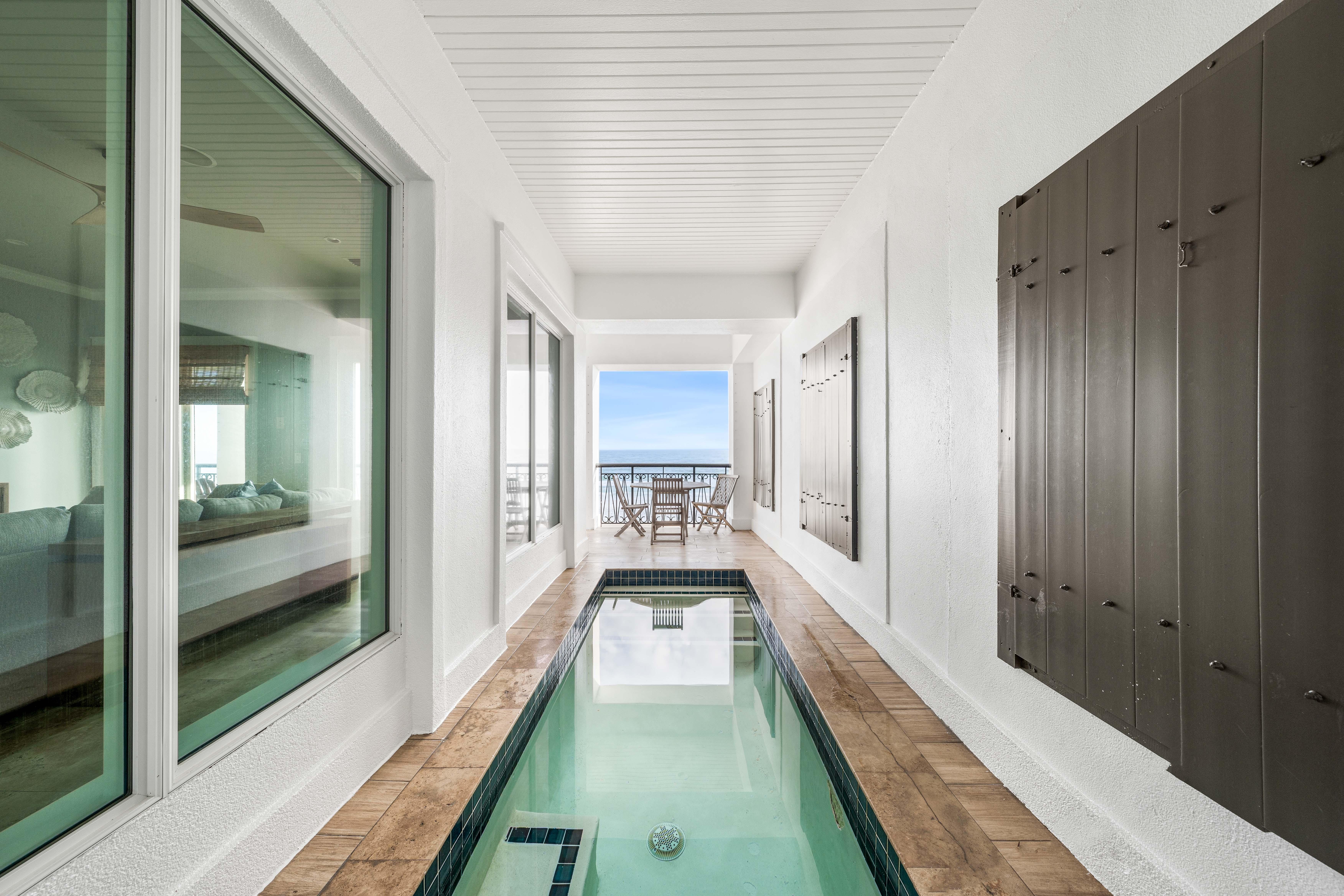 Covered swimming pool on the beach!