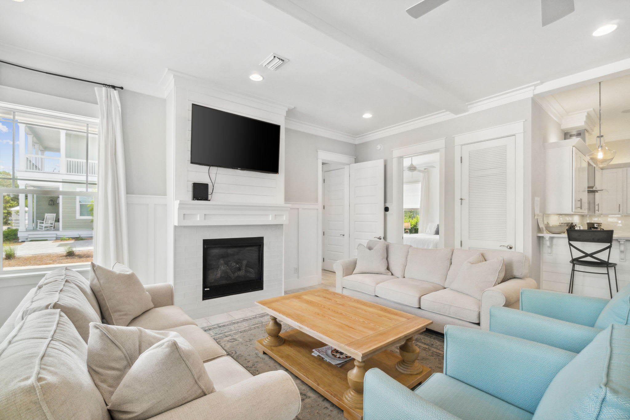 Cozy Up Next to the Fireplace for a Movie Night!