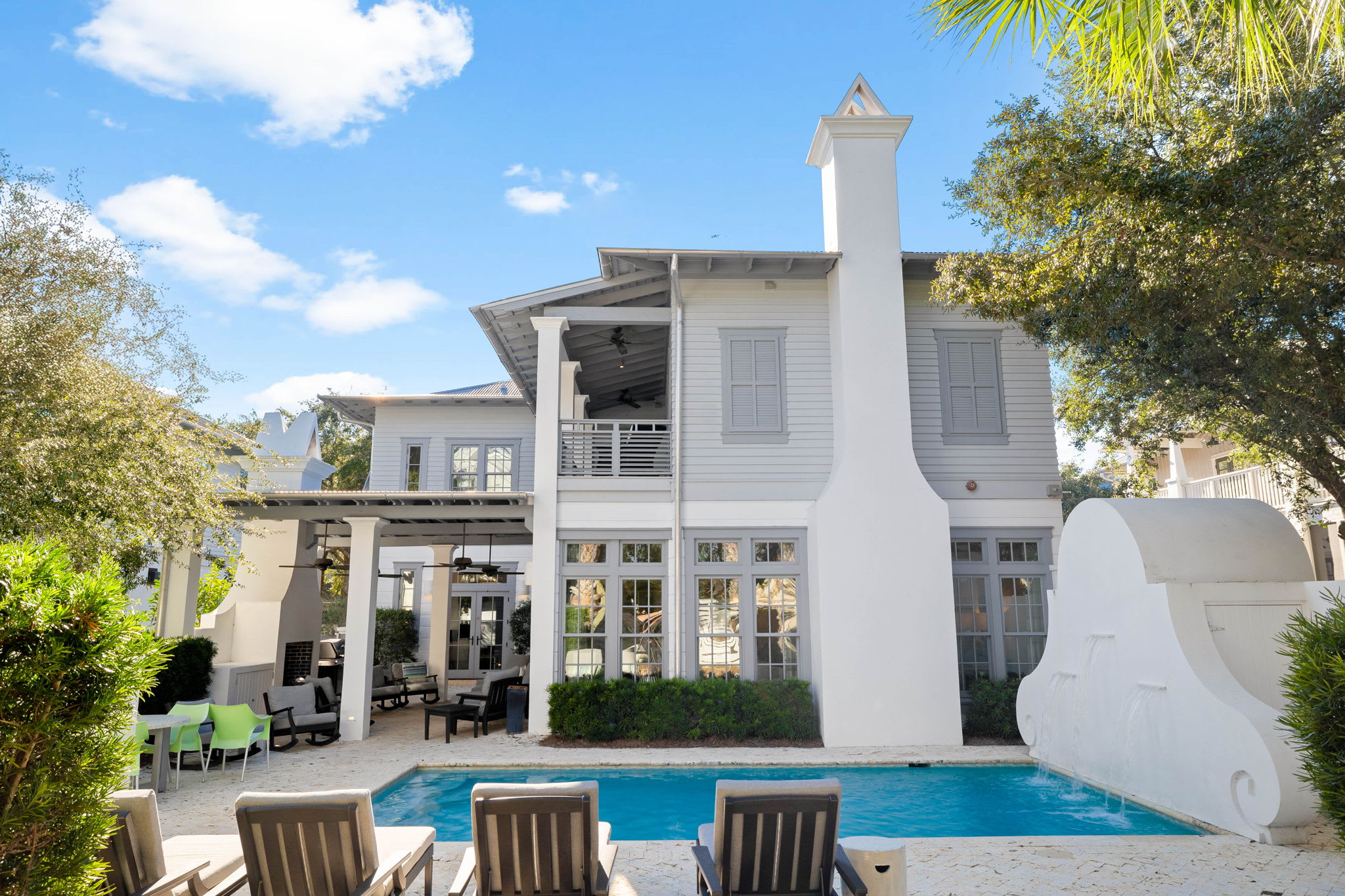 Welcome to 103 E Kingston in Rosemary Beach! Bask in the Summer Sun in the Private Heated Pool.