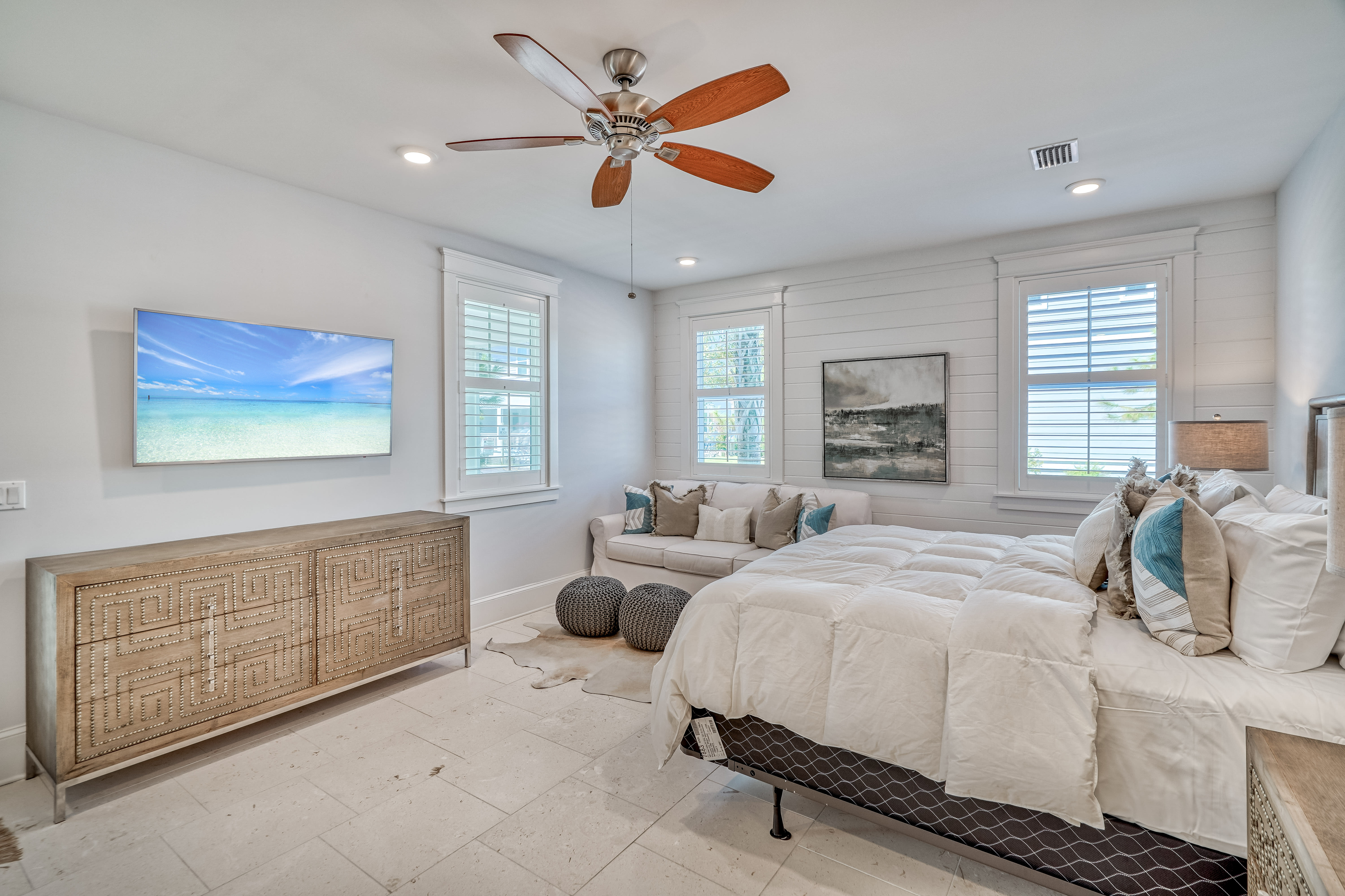 1st Floor Primary Suite - Furnished with a King Size Bed