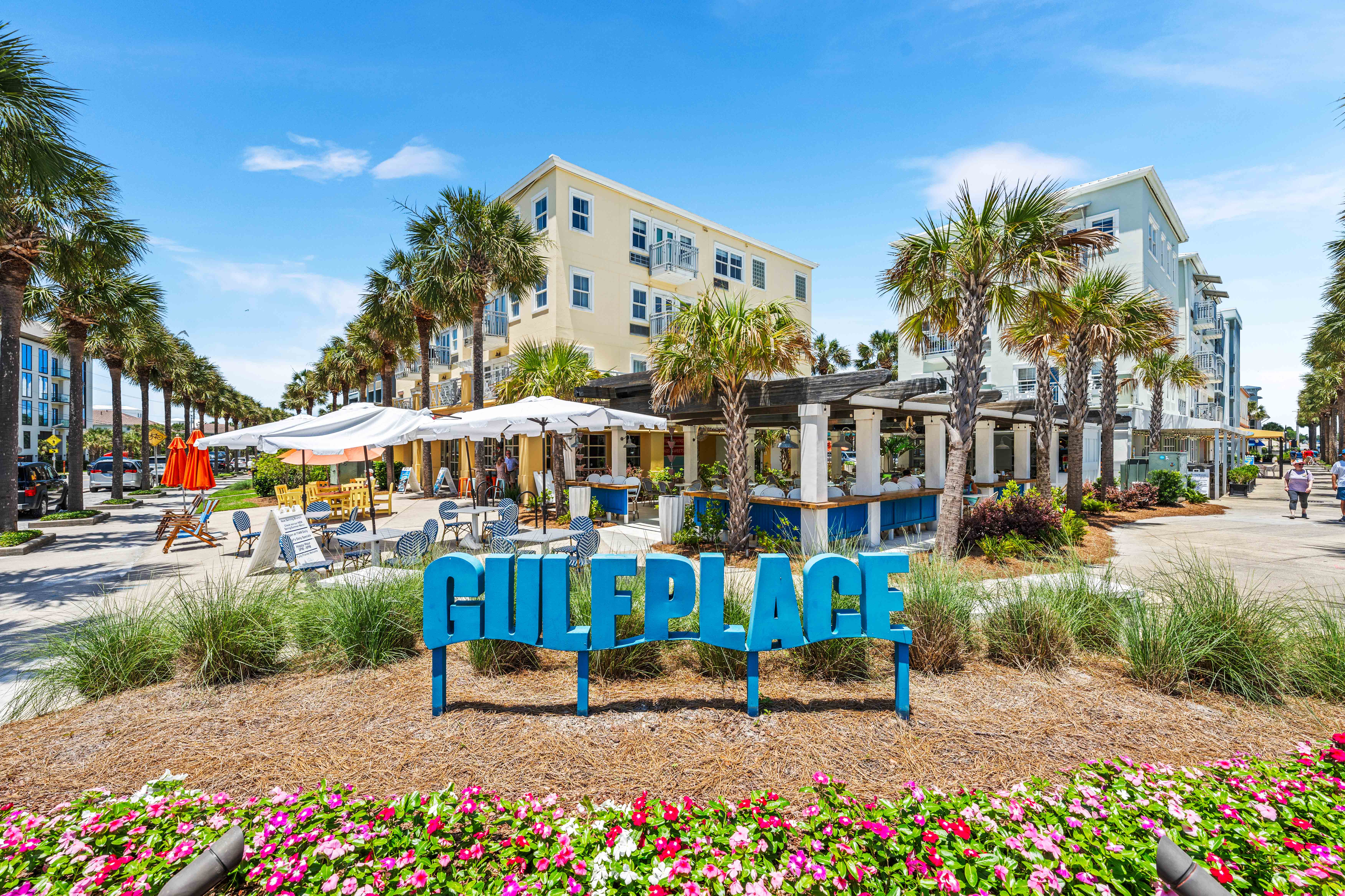 A welcoming coastal hub in Gulf Place, this charming town center blends relaxed 30A vibes with walkable shops, cafes, and dining just steps from the beach, perfect for sunset strolls!