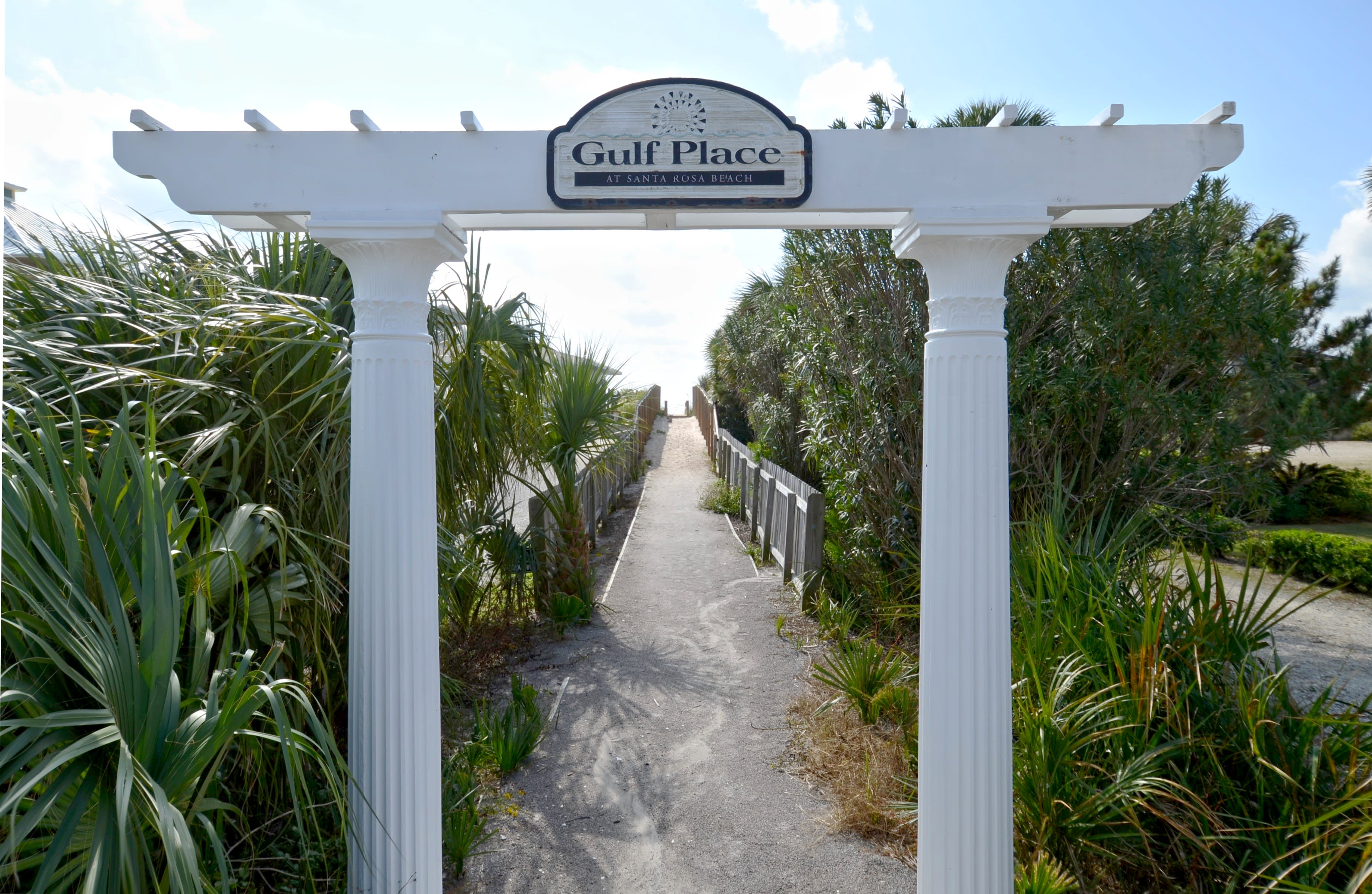 Direct beach access at Gulf Place—just a short stroll down a scenic path to the sugar-white sands of 30A.