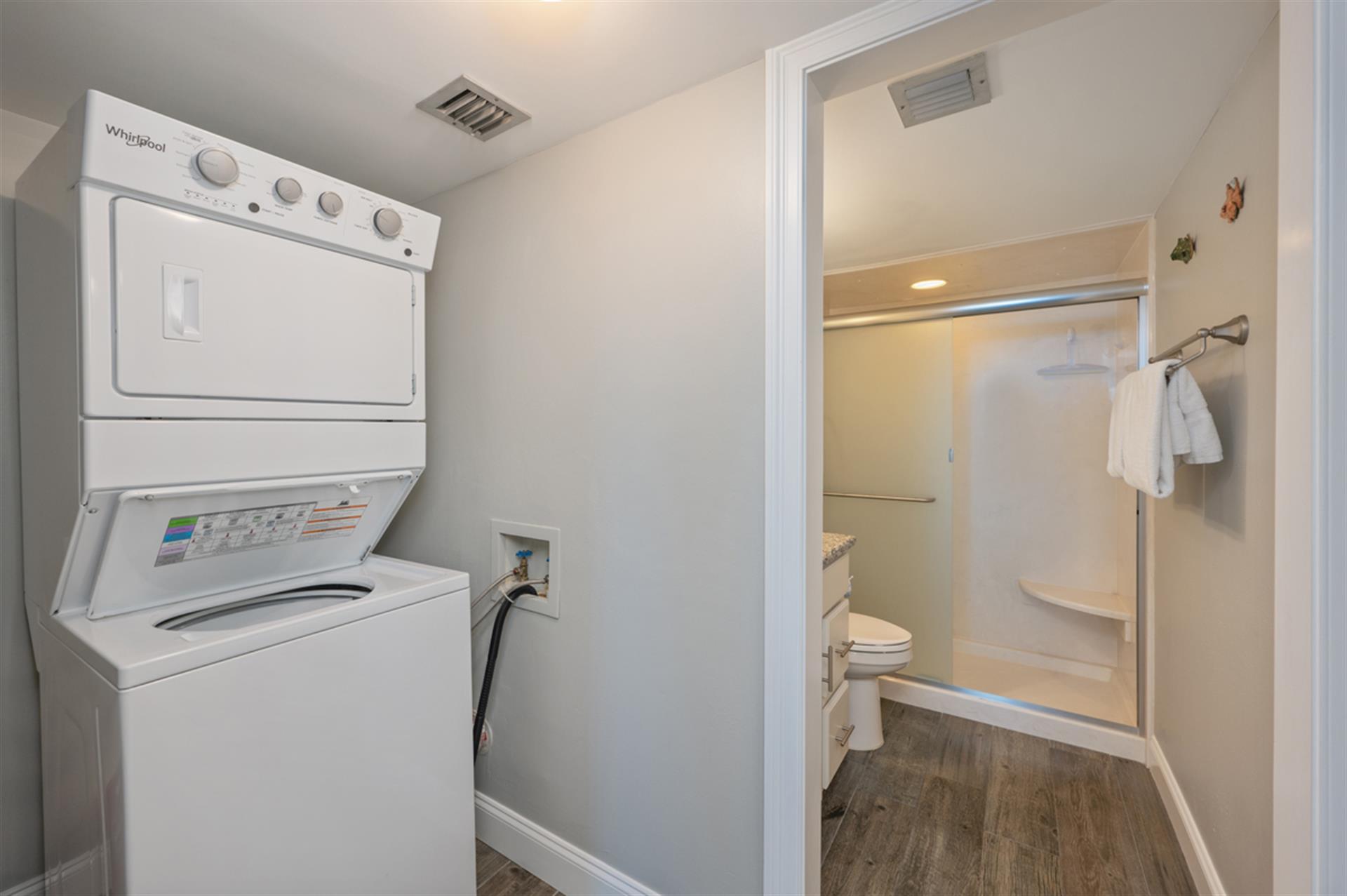 Your in-unit laundry and bathroom make daily routines effortless, with fresh towels and modern fixtures at your fingertips.