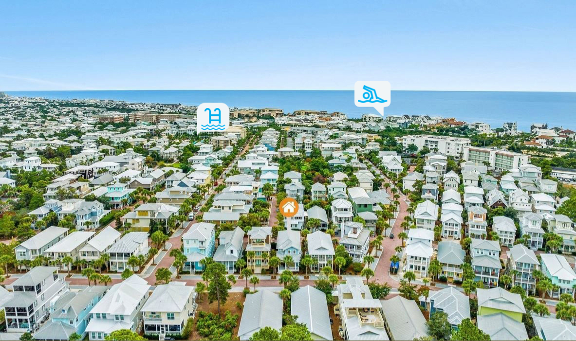 Aerial View - Offering a Quick Stroll to the Community Pool and Beach