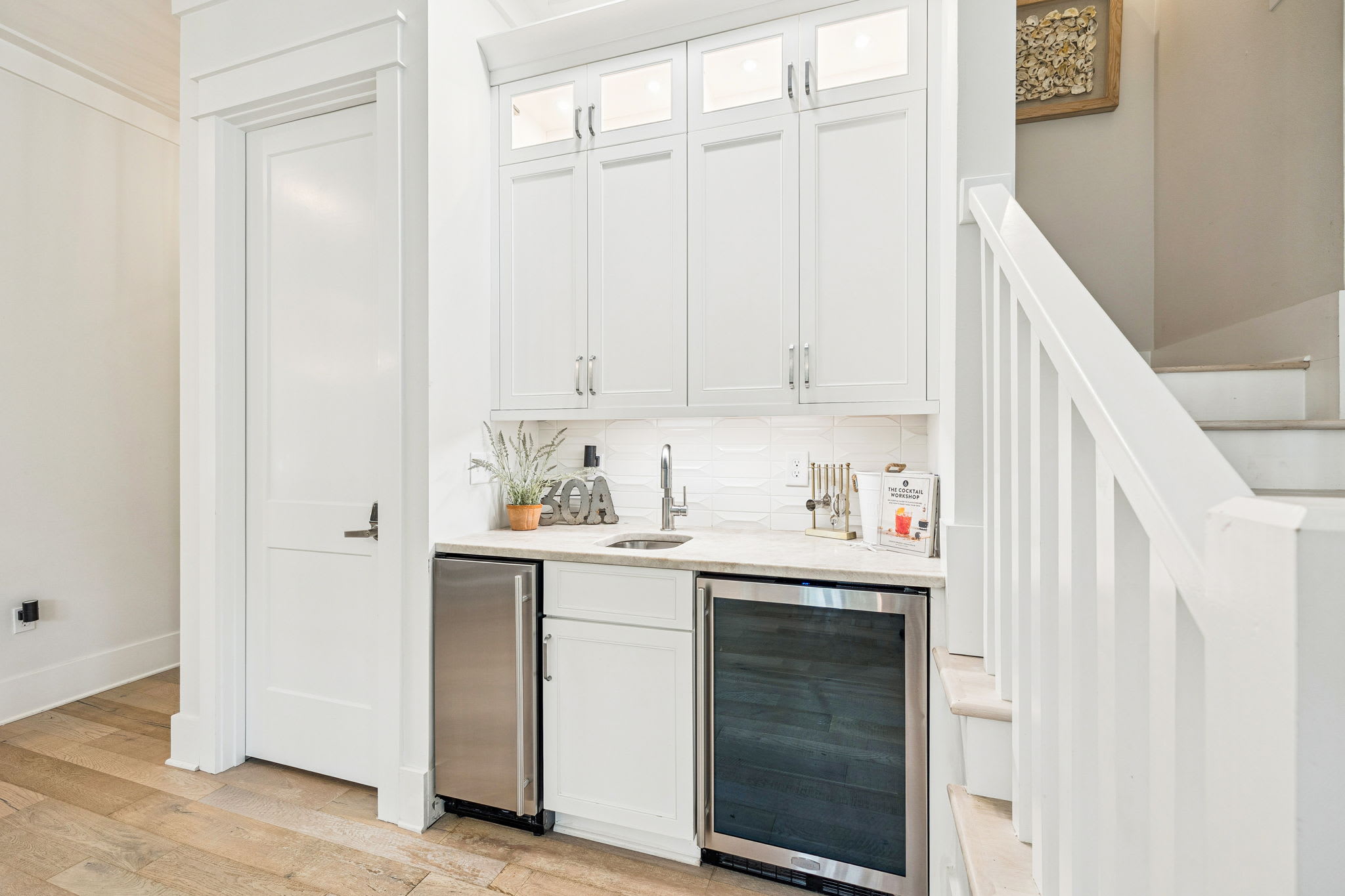 Wet Bar with Stand-Alone Ice Maker & Wine Cooler